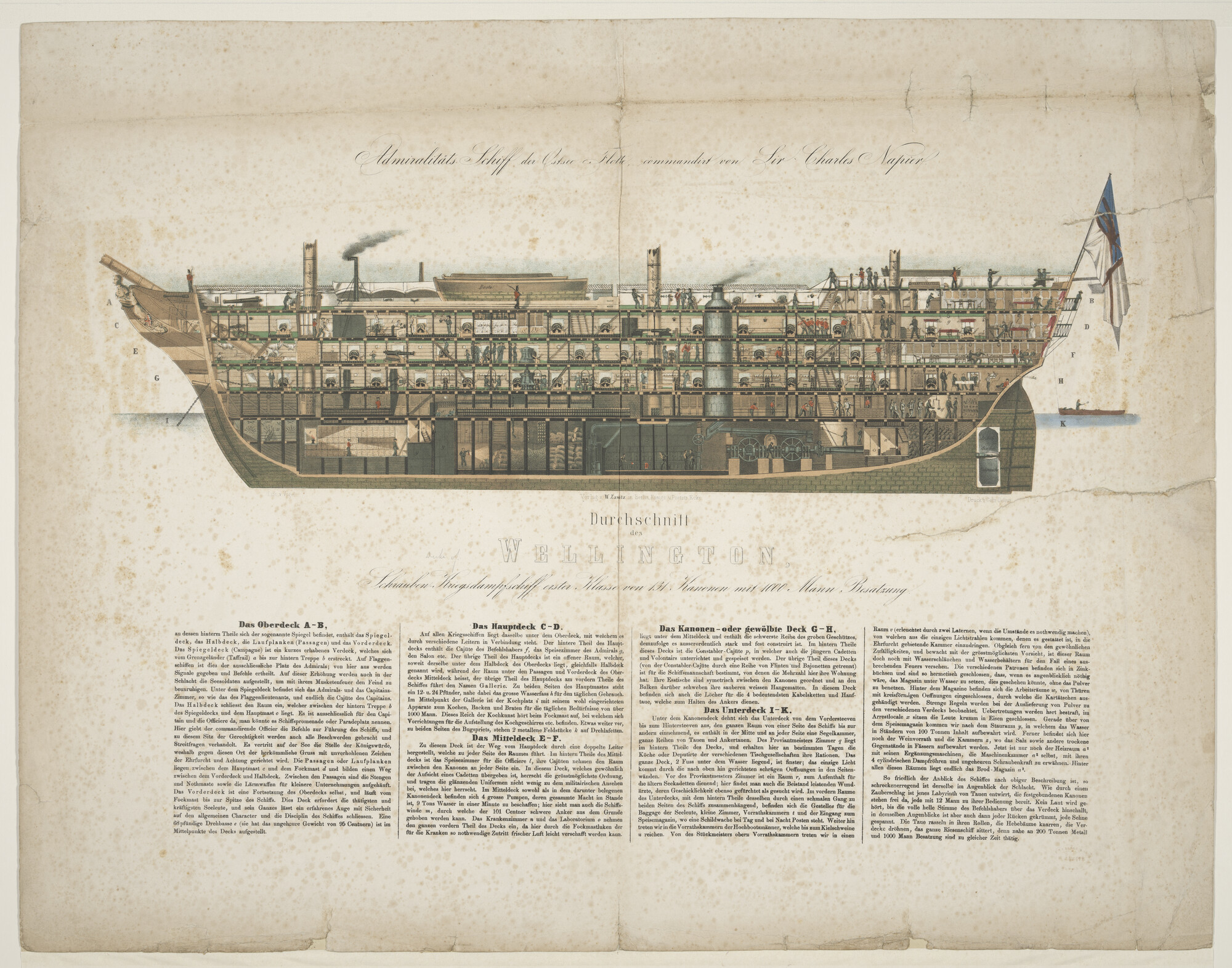 1999.0607; Schroefstoomschip HMS 'Duke of Wellington'; prent