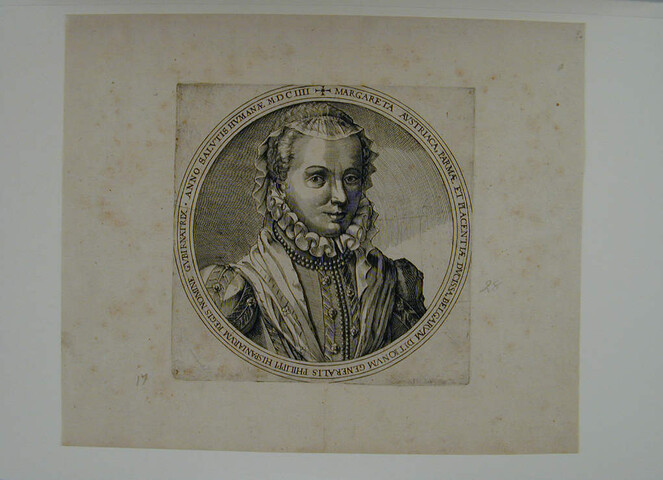 A.0145(027)094; Portret van Margaretha van Parma, 1604; prent