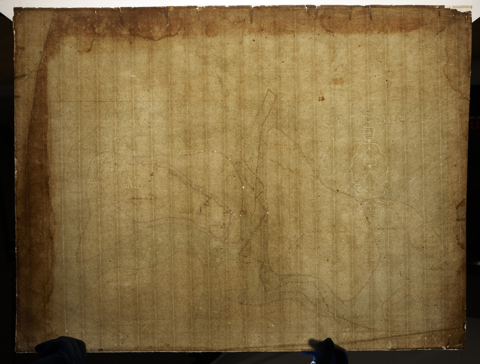 2023.0008; Zeekaart in handschrift van de Vliestroom tussen Terschelling en Vlieland; kaart