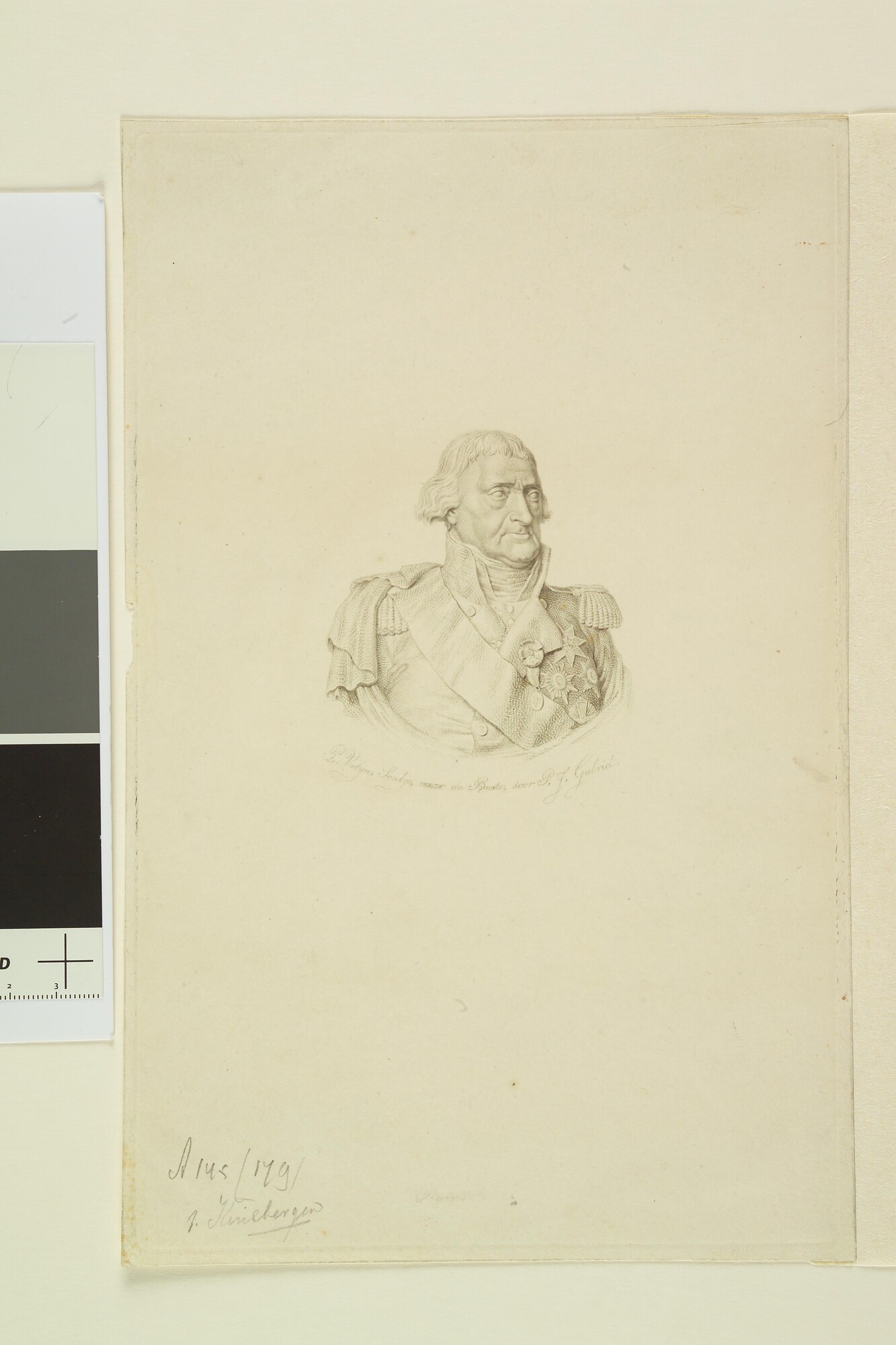 A.0145(179)7 [nr 0002]; Portret van J.H. Van Kinsbergen naar de buste van P.J. Gabriël; prent