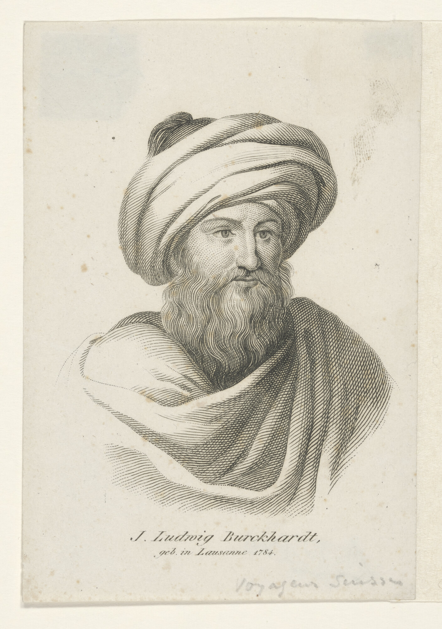 A.0075(074); Portret van J. Ludwig Burckhardt; prent