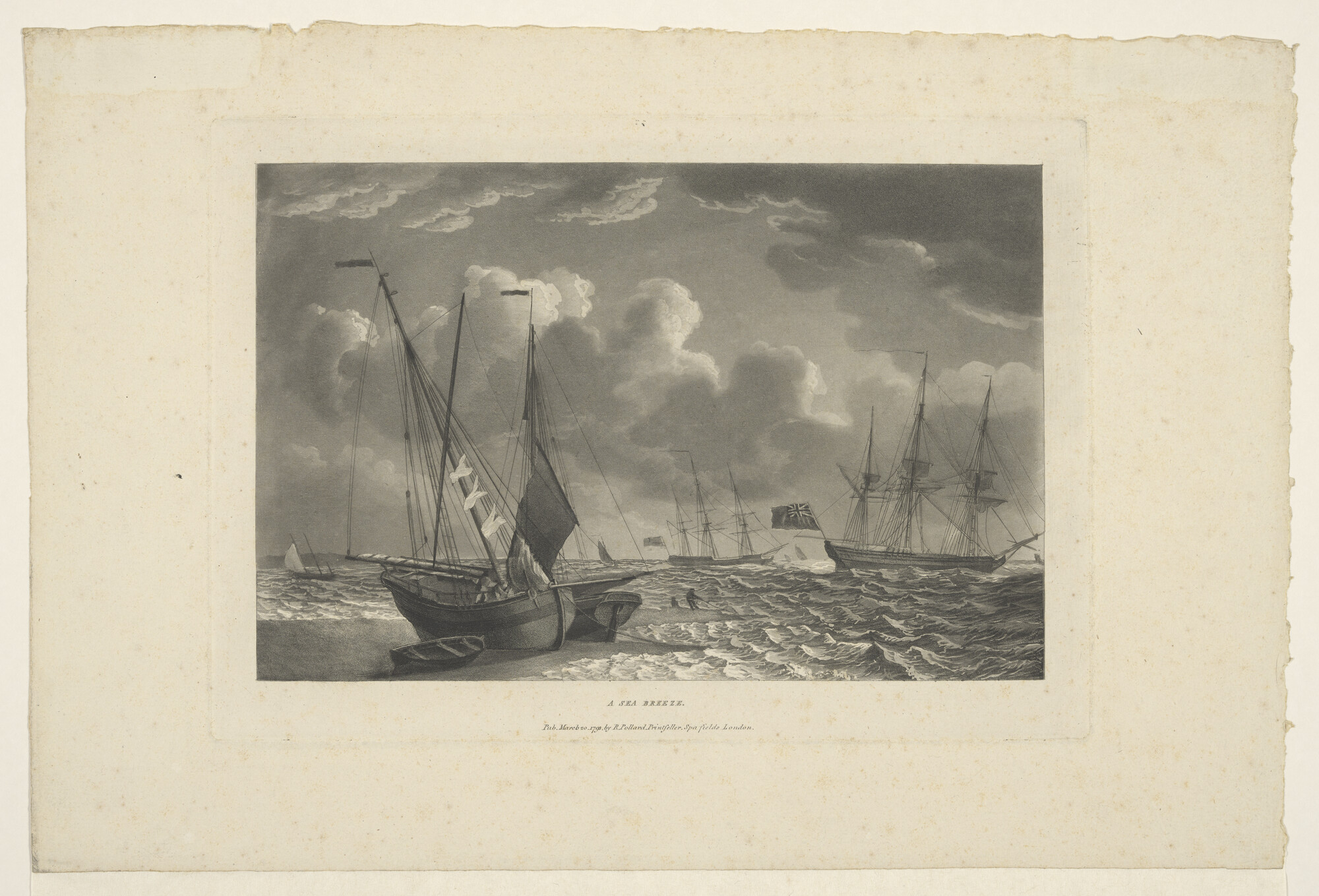 A.1033(03); 'A Sea Breeze.' Engelse aquatint, getiteld 'A Sea Breeze'; prent
