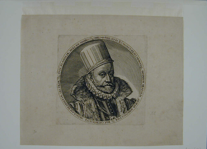 A.0145(027)010; Portret van Philips II; prent