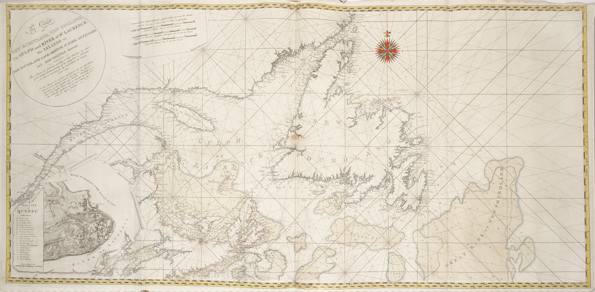 B.0032(109)4 [kaart 048]; Kaart van de oostkust Canada met de monding met de monding van de St; kaart