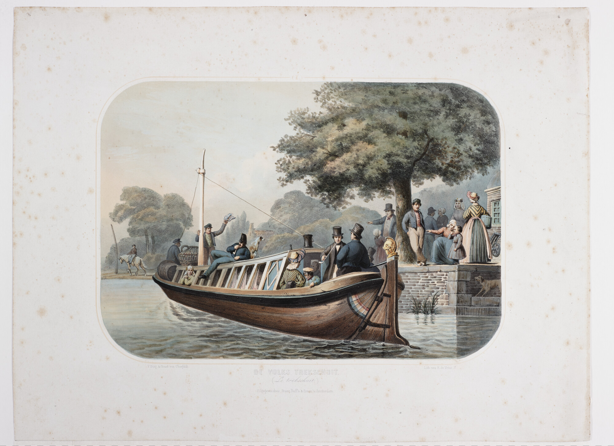 A.0632(01); Volkstrekschuit omstreeks 1850; prent