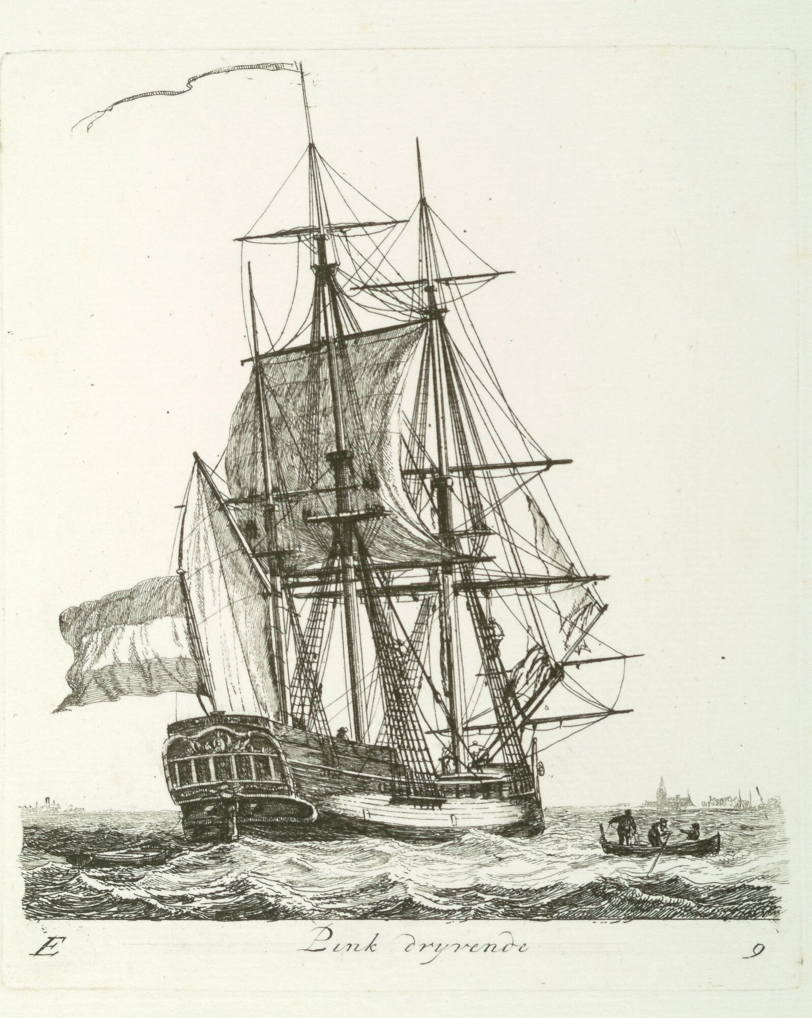 A.0149(0131); Prent uit de suite 'Verscheide soorten van Hollandse schepen'; prent