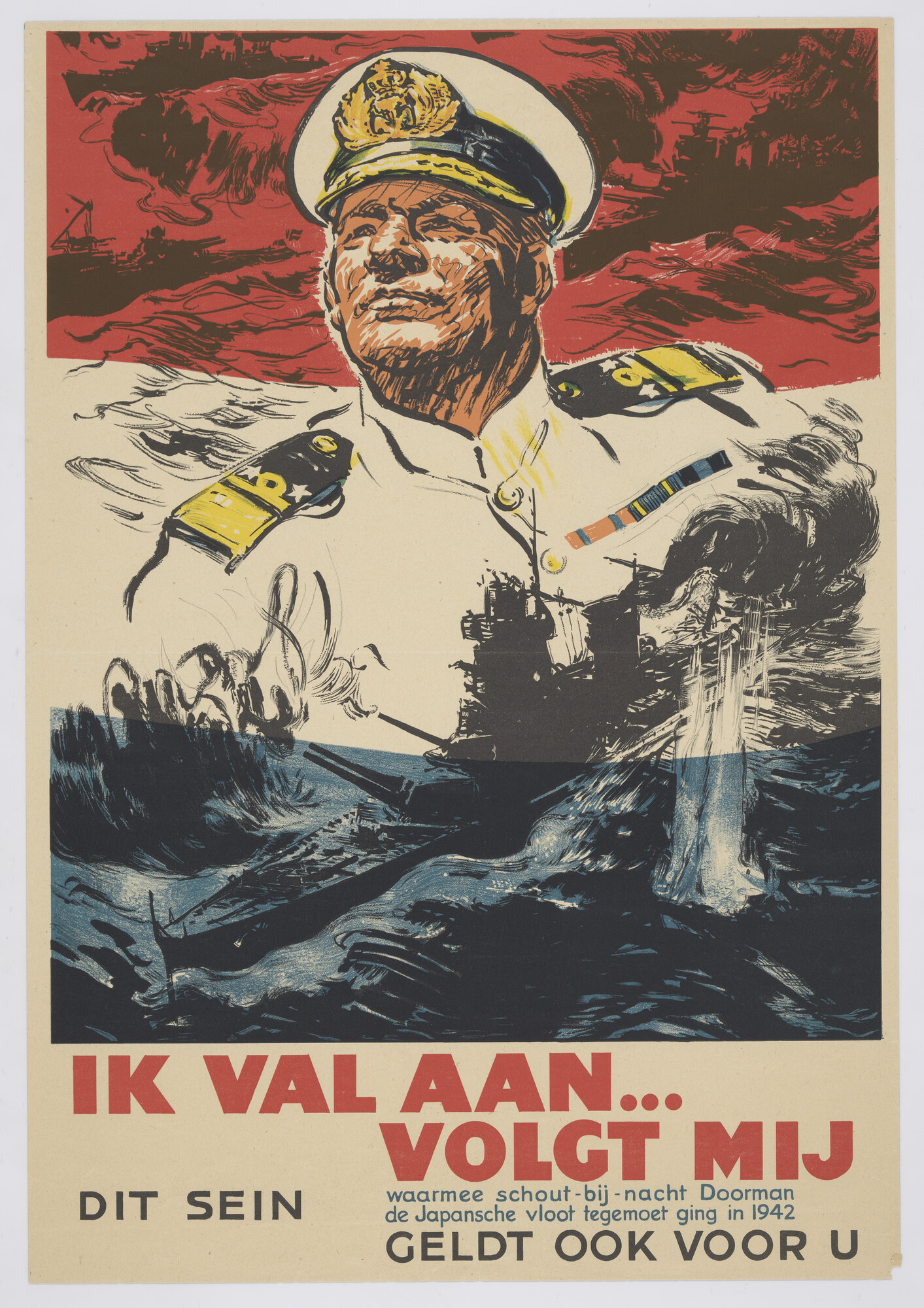 S.6021(02); Ik val aan...volgt mij. Dit sein geldt ook voor u; affiche
