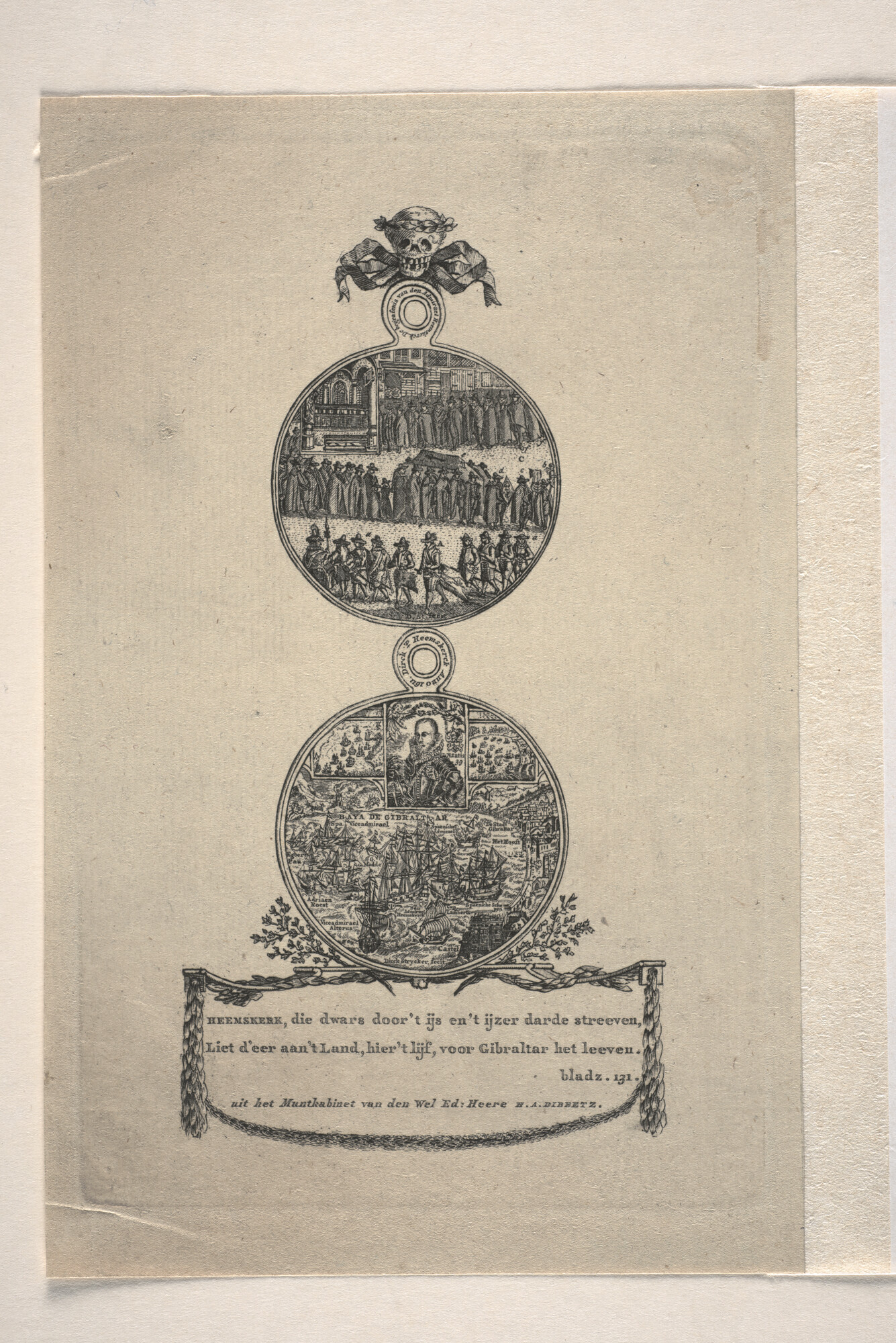 A.1361(19)h 1; De begrafenis van Jacob van Heemskerk; prent