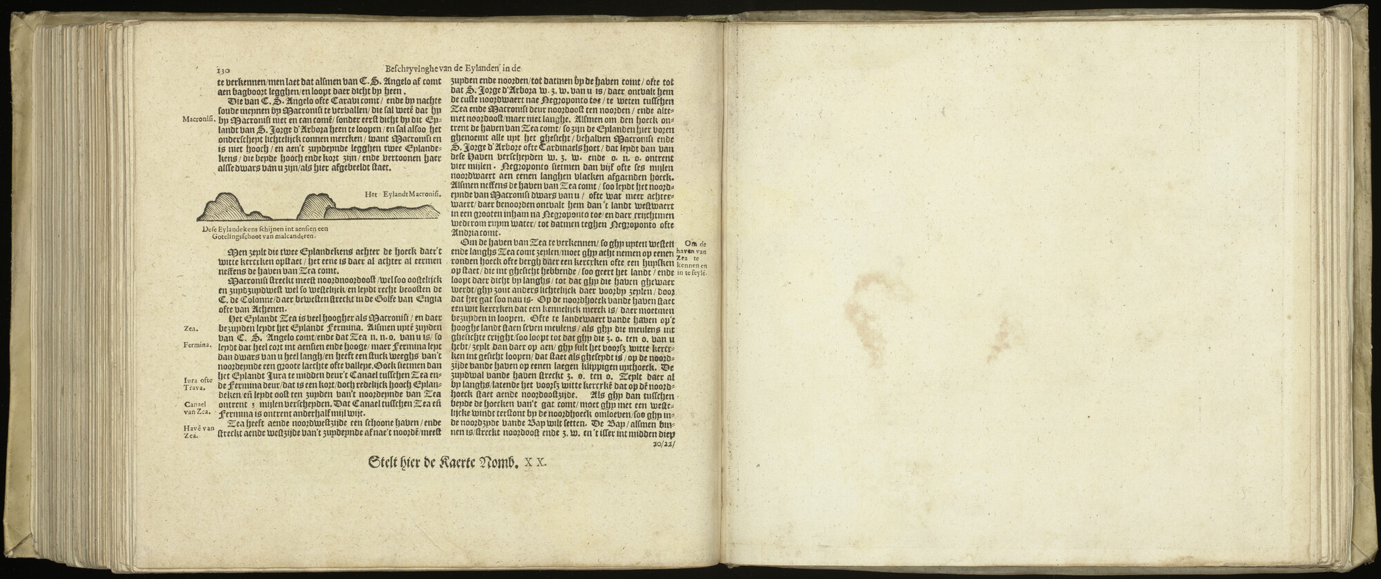 S.2856 [kaart 252]; Beschrijvingen en kustaanzichten van het eiland Makronisi; kaart