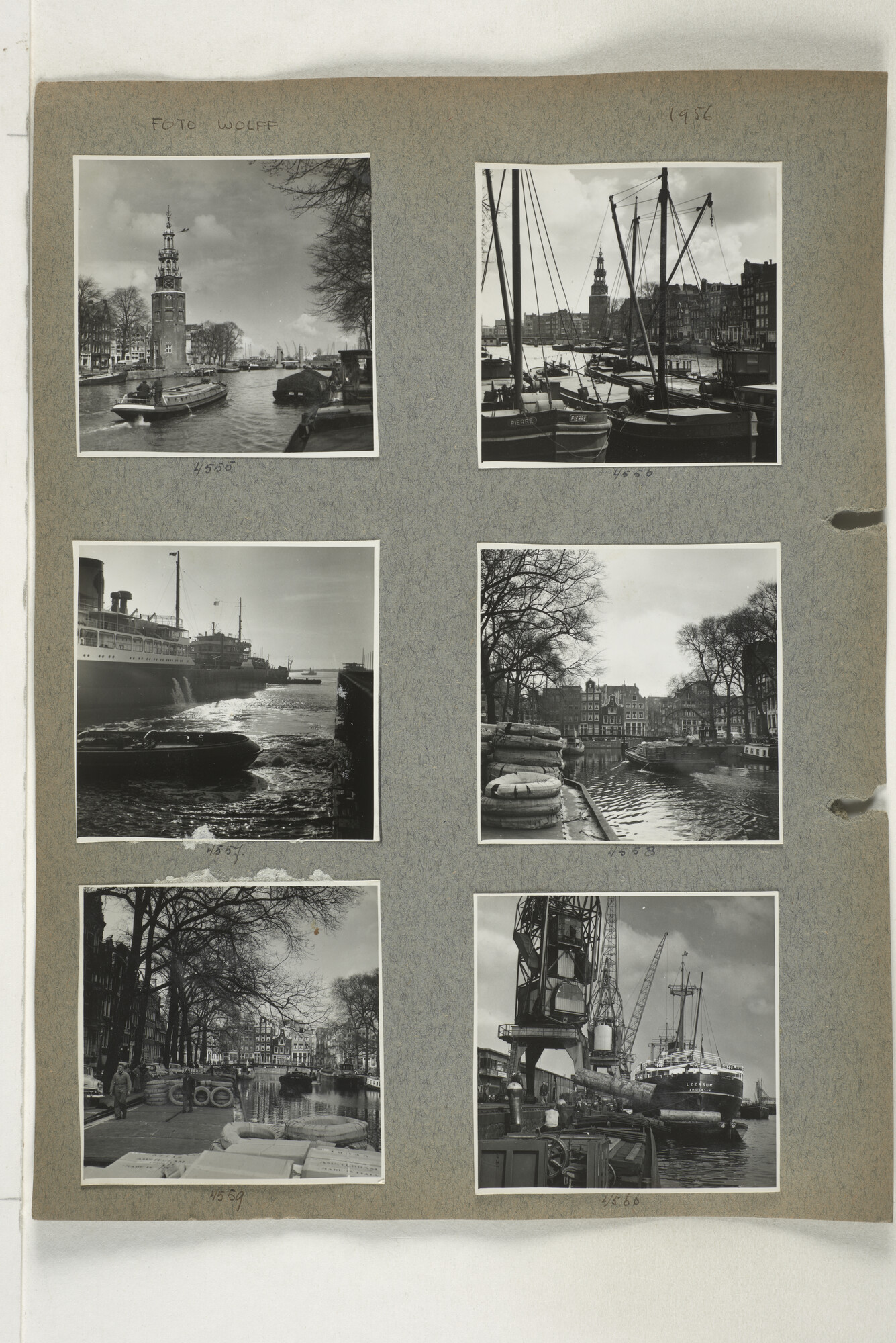 1998.2183; Omslag (voorheen ordner) met een grote hoeveelheid proef foto's van de haven en de stad van Amsterdam; omslag