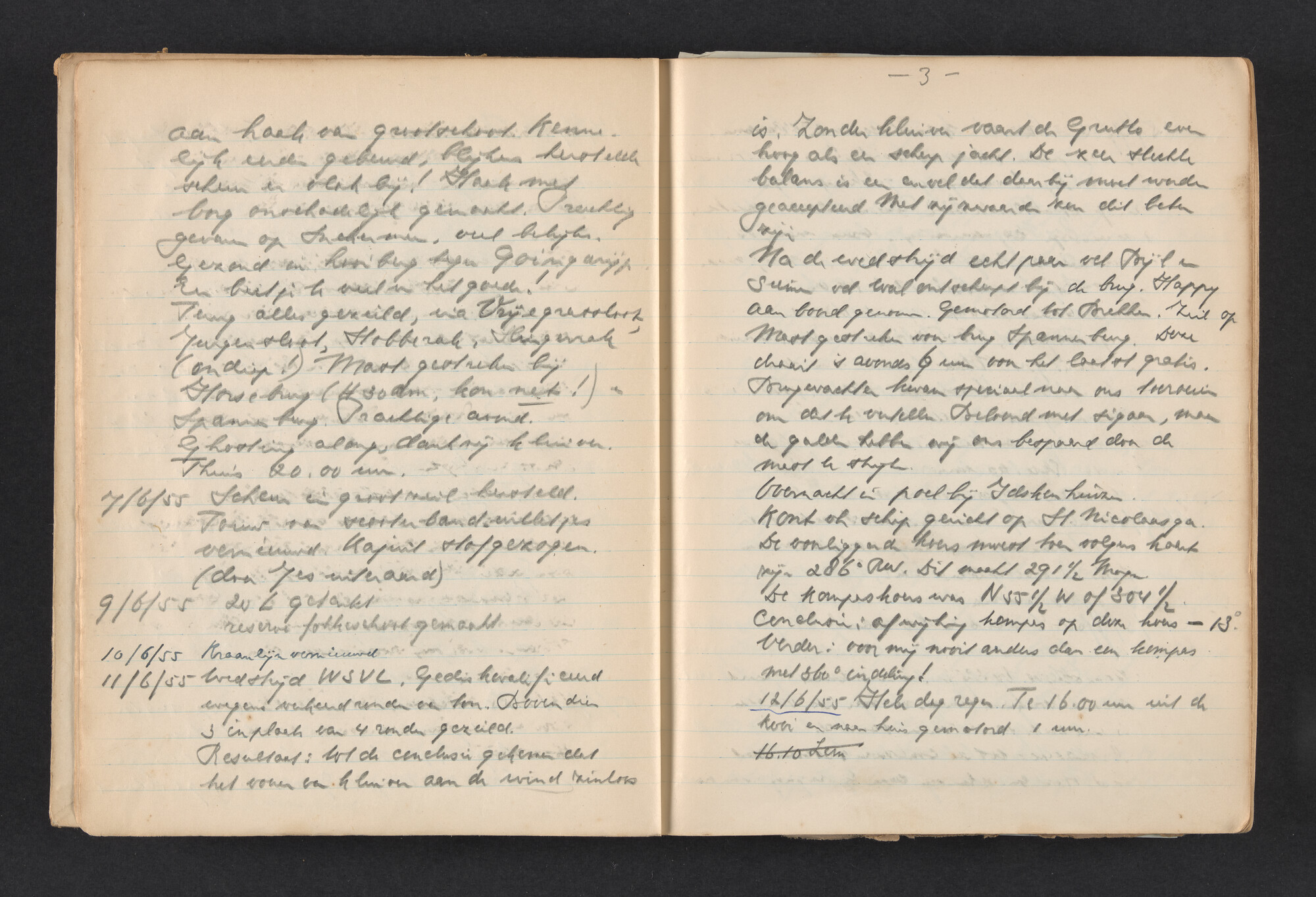 2017.0792; Logboek c.q. fotoalbum van reizen met zeeschouw Grutto in Nederland, 1955-1957; logboek