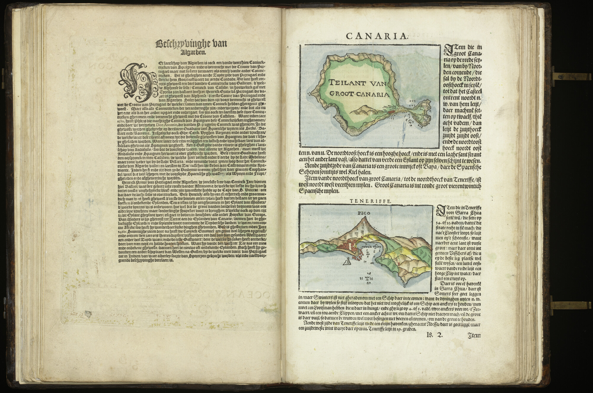 A.3327 [kaart 022]; Kaart van Gran Canaria en kustaanzicht van Tenerife; kaart