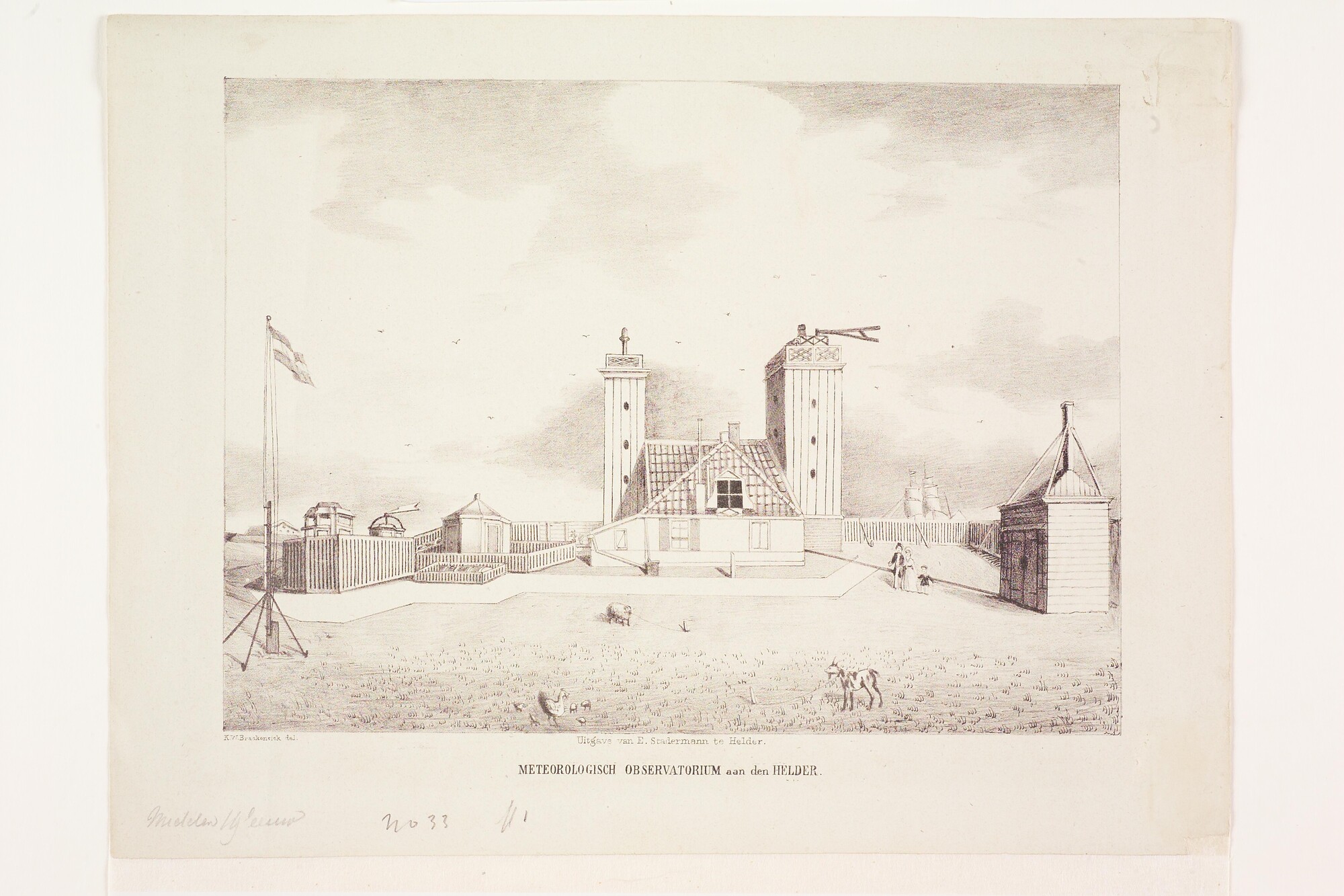 A.1656(31); Het Meteorologisch Observatorium in Den Helder; prent