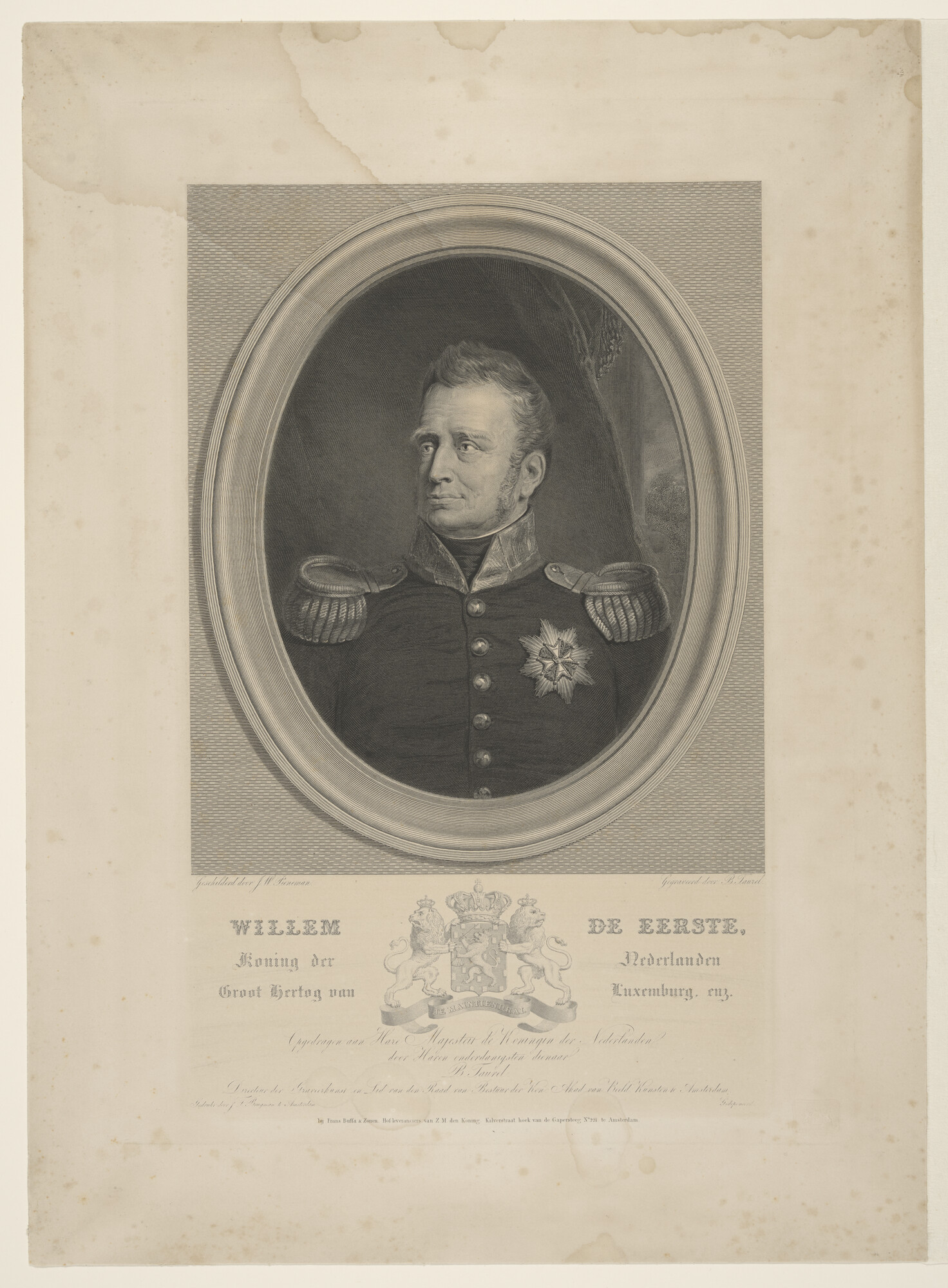 S.1810(06); Portret van Willem I, Koning der Nederlanden; prent