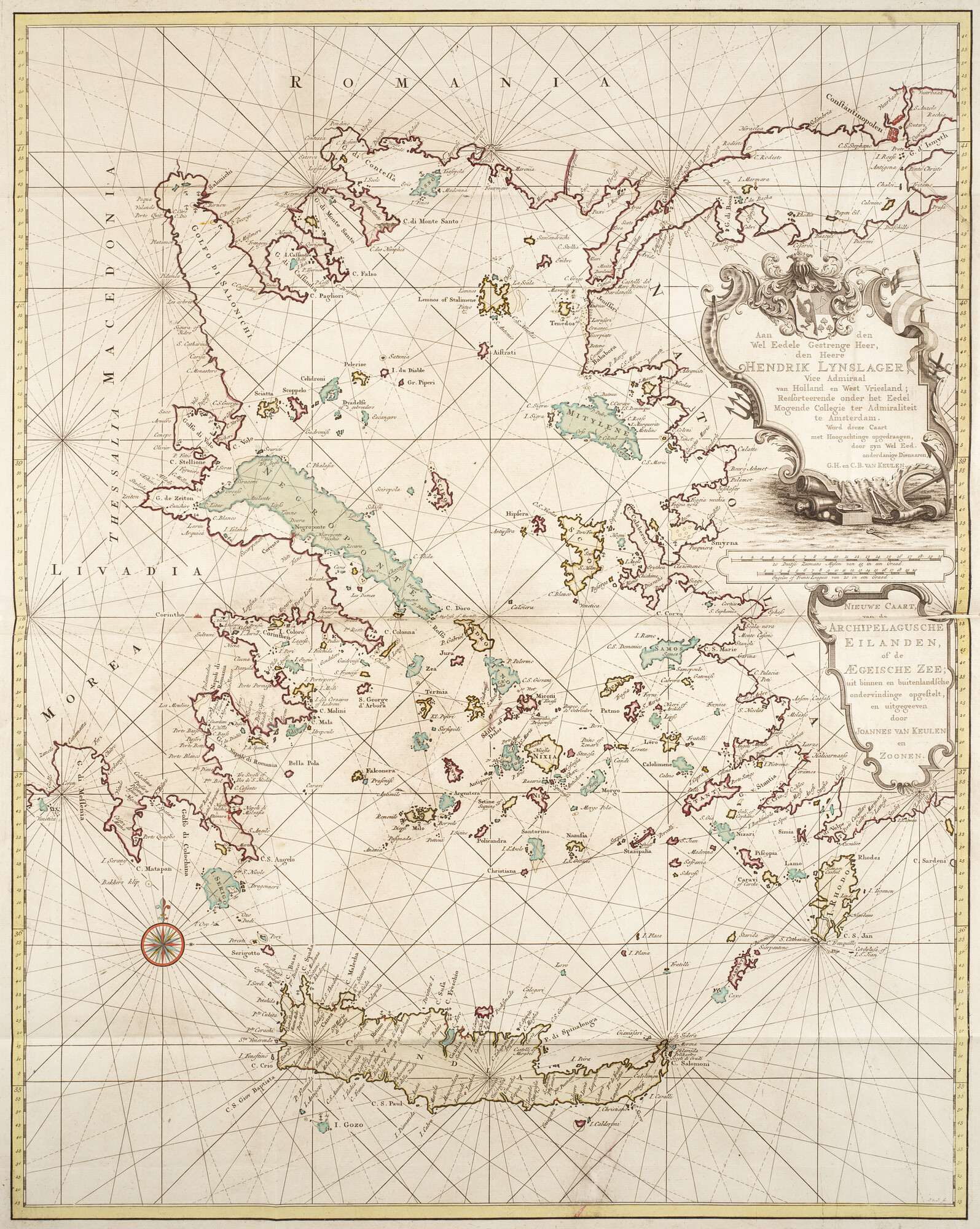 B.0032(109)3 [kaart 012]; Kaart van de Egeïsche Zee; zeekaart