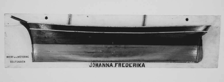 A.1456(01); Halfmodel van het brikschip Johanna Frederika; scheepsmodel