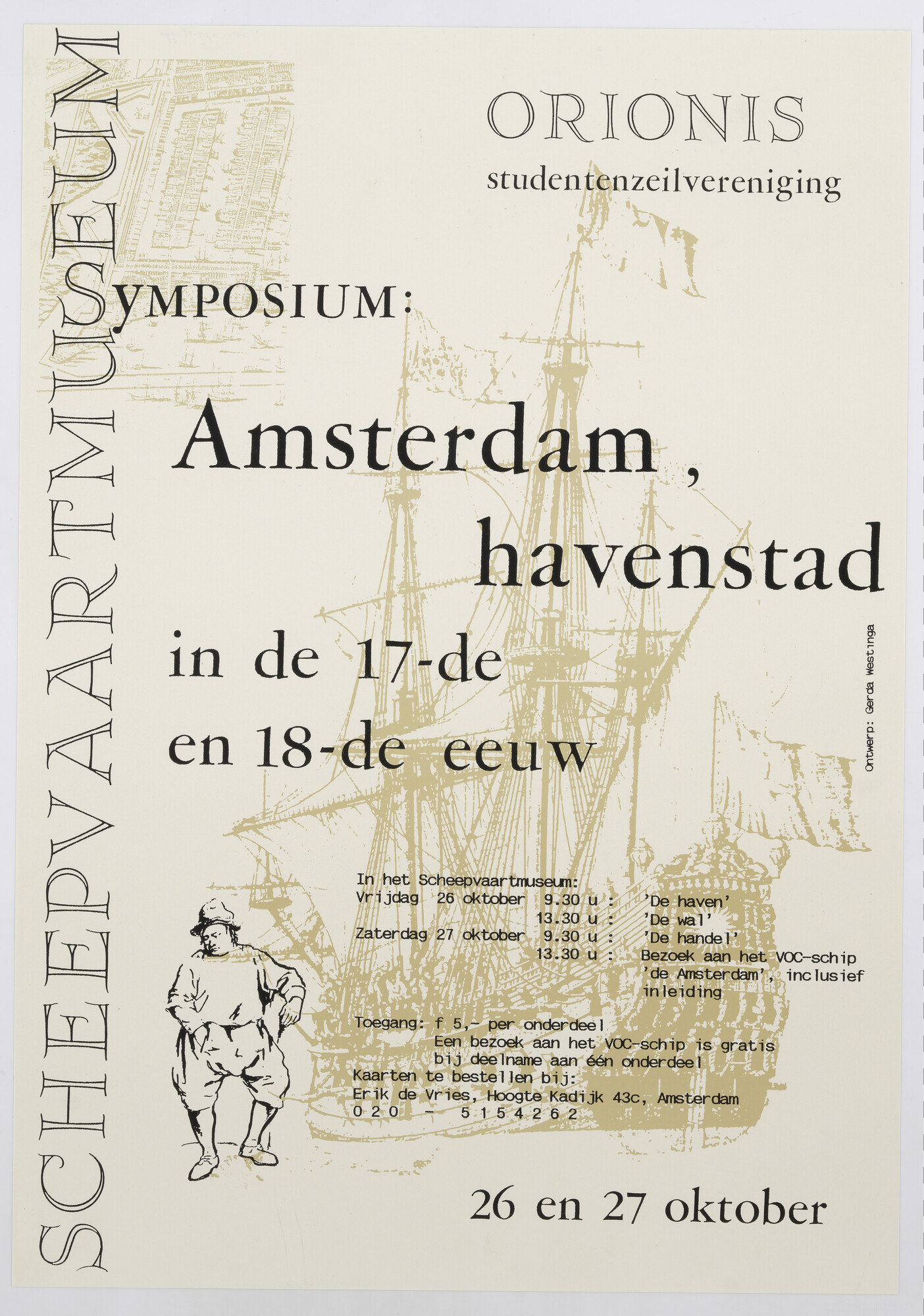 NII [volgnr. 02106]; Affiche voor het symposium Amsterdam, havenstad in de zeventiende- en achttiende eeuw; affiche
