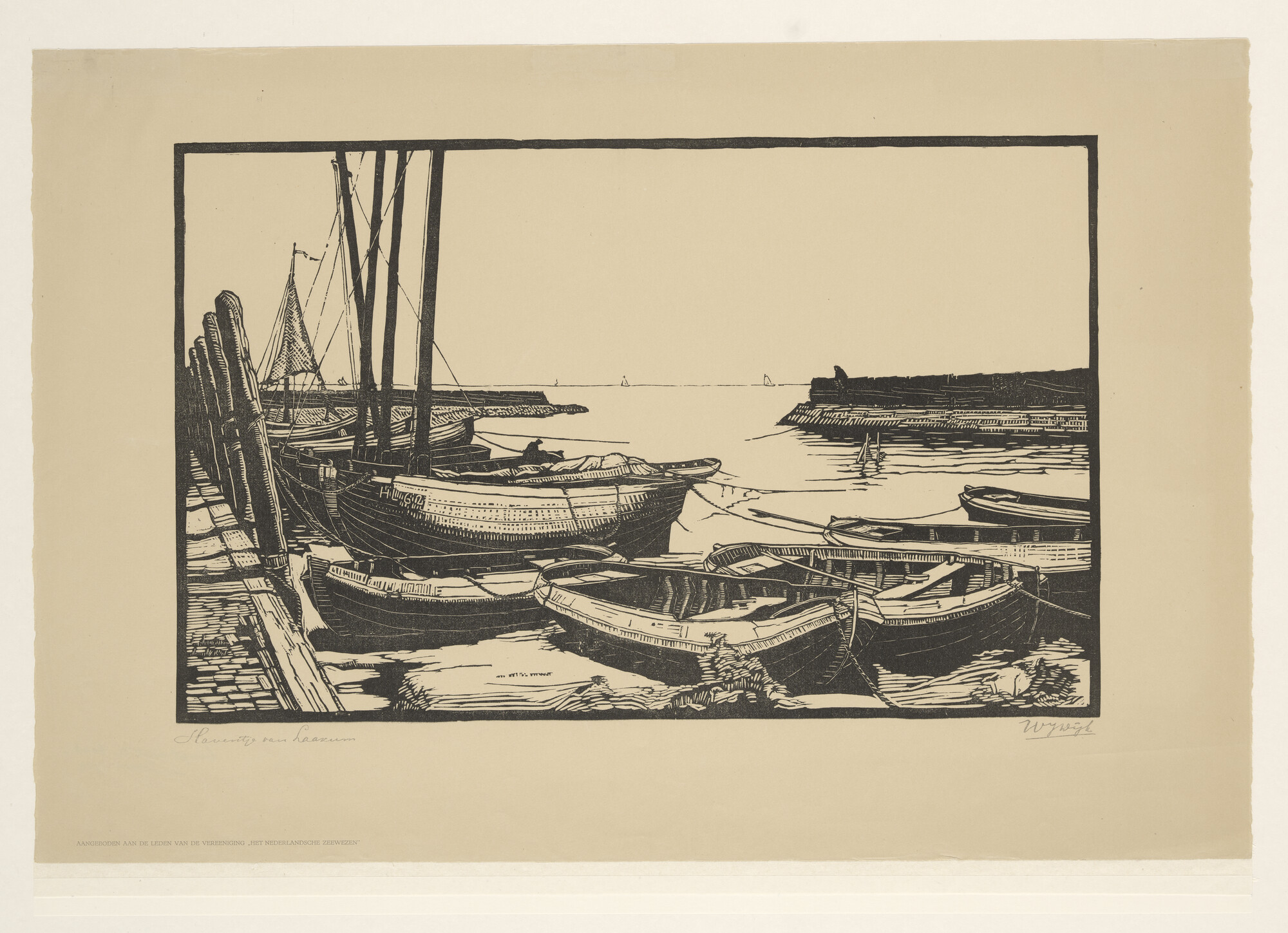 2023.0268; Het haventje van Laaxum; prent
