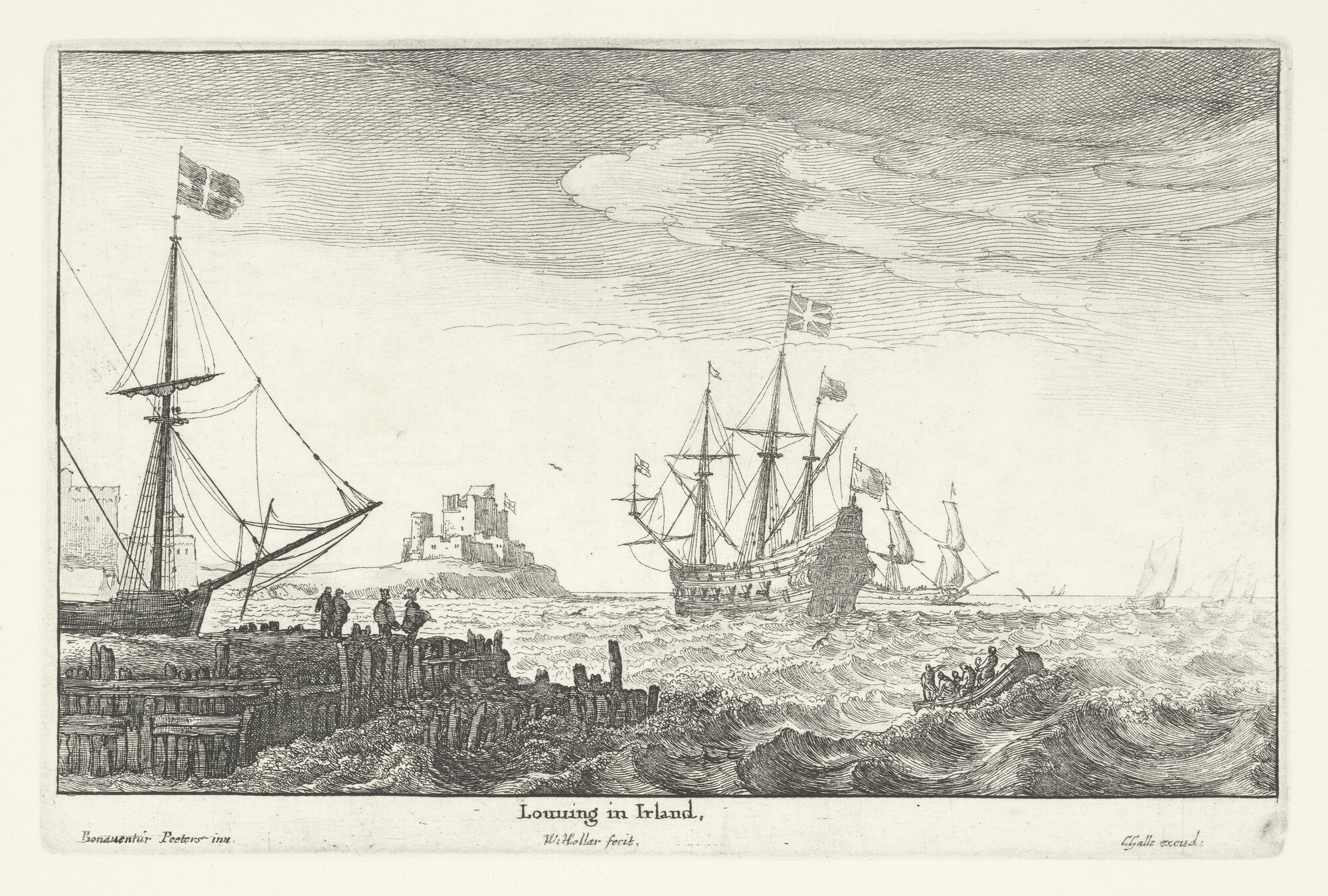 2010.1615; Afbeelding van de voor- en keerzijde van een penning met Cornelis Evertsen en de zeeslag tegen de Engelsen; prent