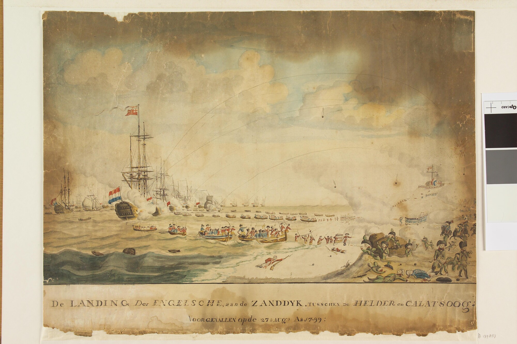 A.1778(01); De landing van de Engelsen bij Callantsoog, 27 Augustus 1799; tekening