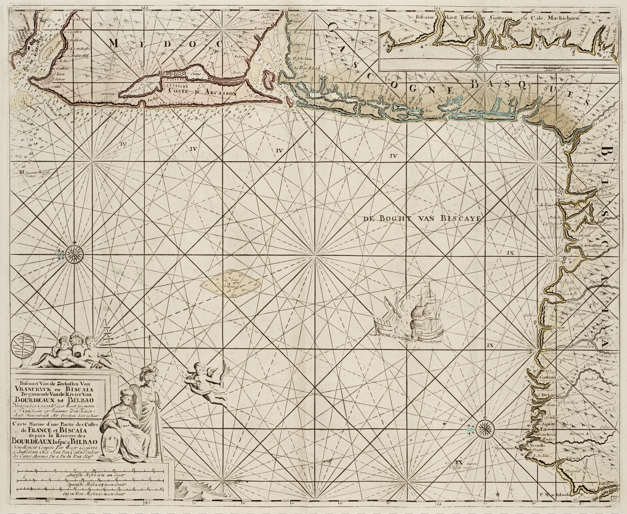 B.0032(109)2 [kaart 091]; Zeekaart van het zuidoostelijk deel van de kust van de Golf van Biskaje; zeekaart