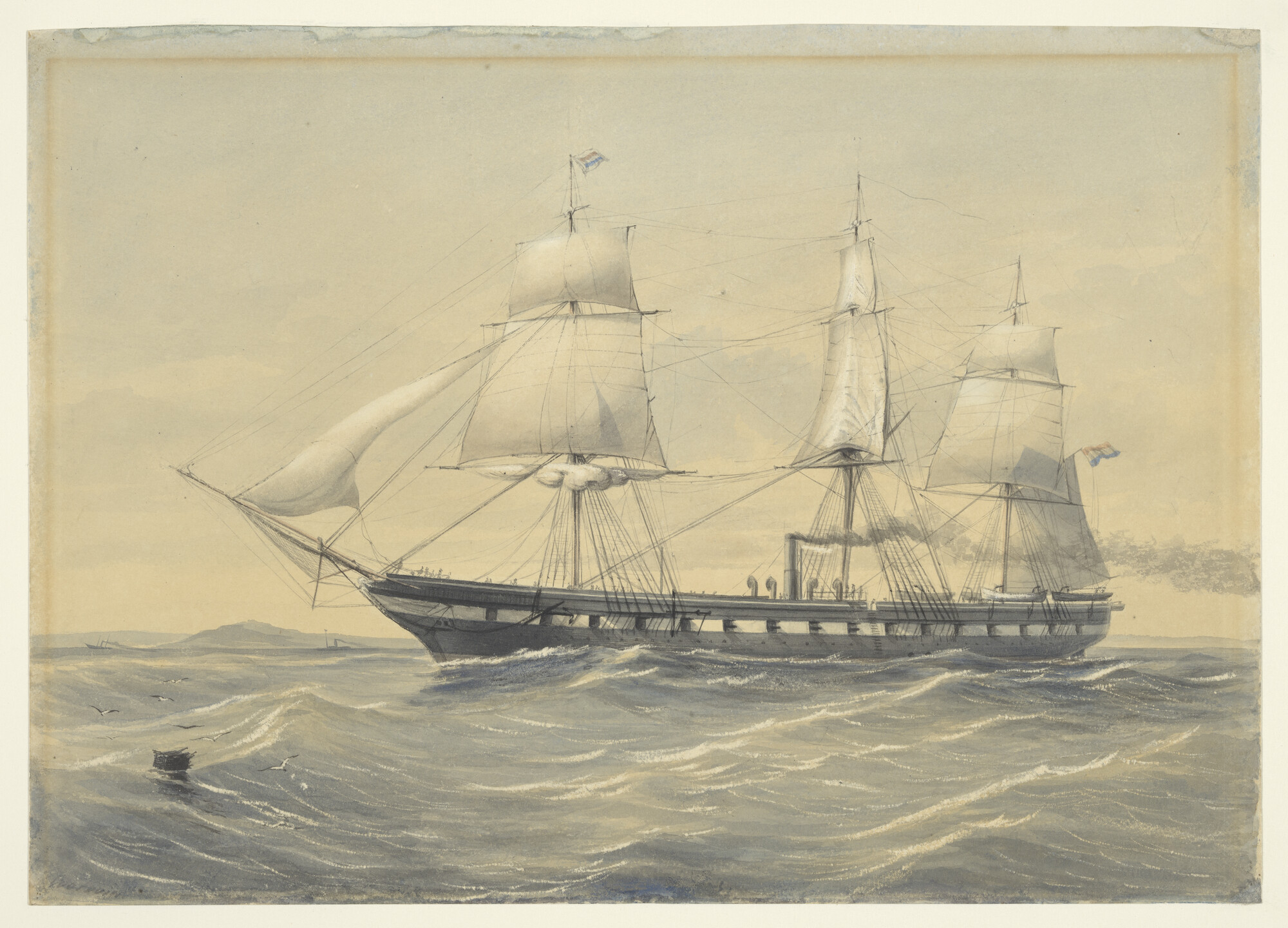 S.0546(04); Het Zr.Ms. stoomtransportschip 'Java'; tekening