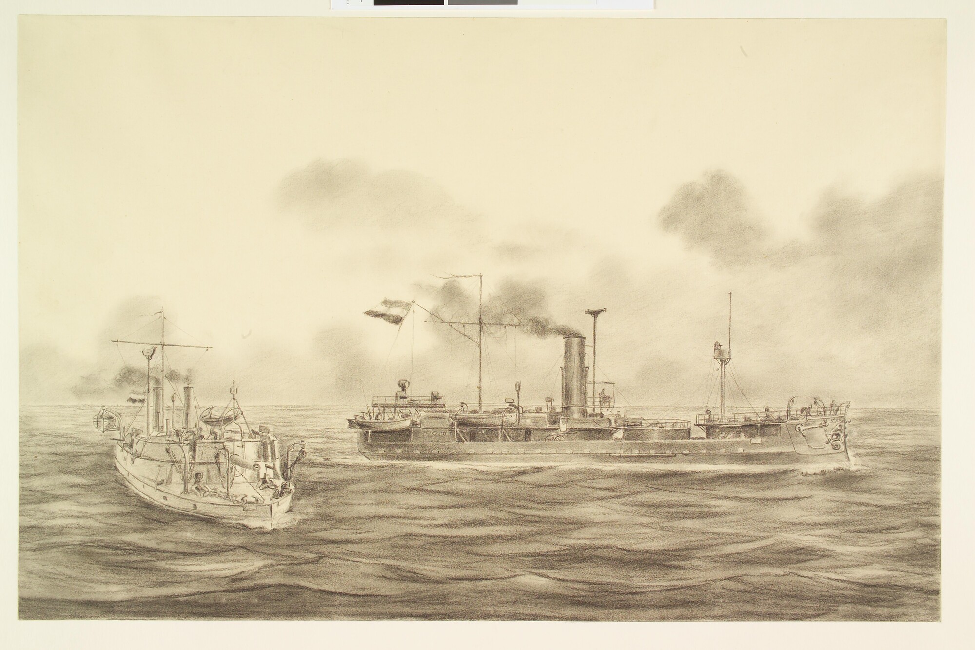 S.1187(02); De stoomkanonneerboot Zr.Ms. 'Wodan'; tekening