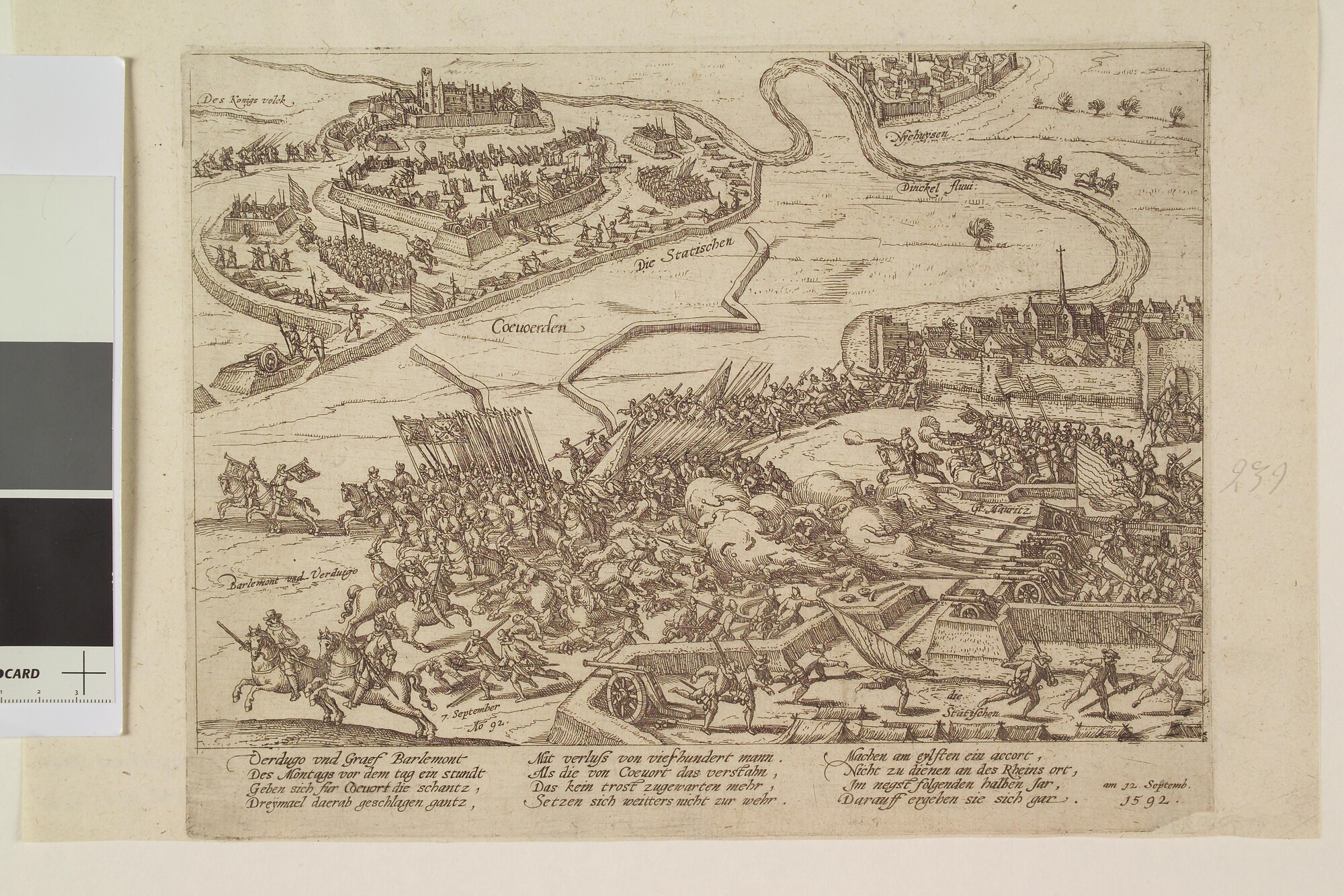 A.0145(027)301; Maurits neemt Coevorden in, 12 september 1592; prent