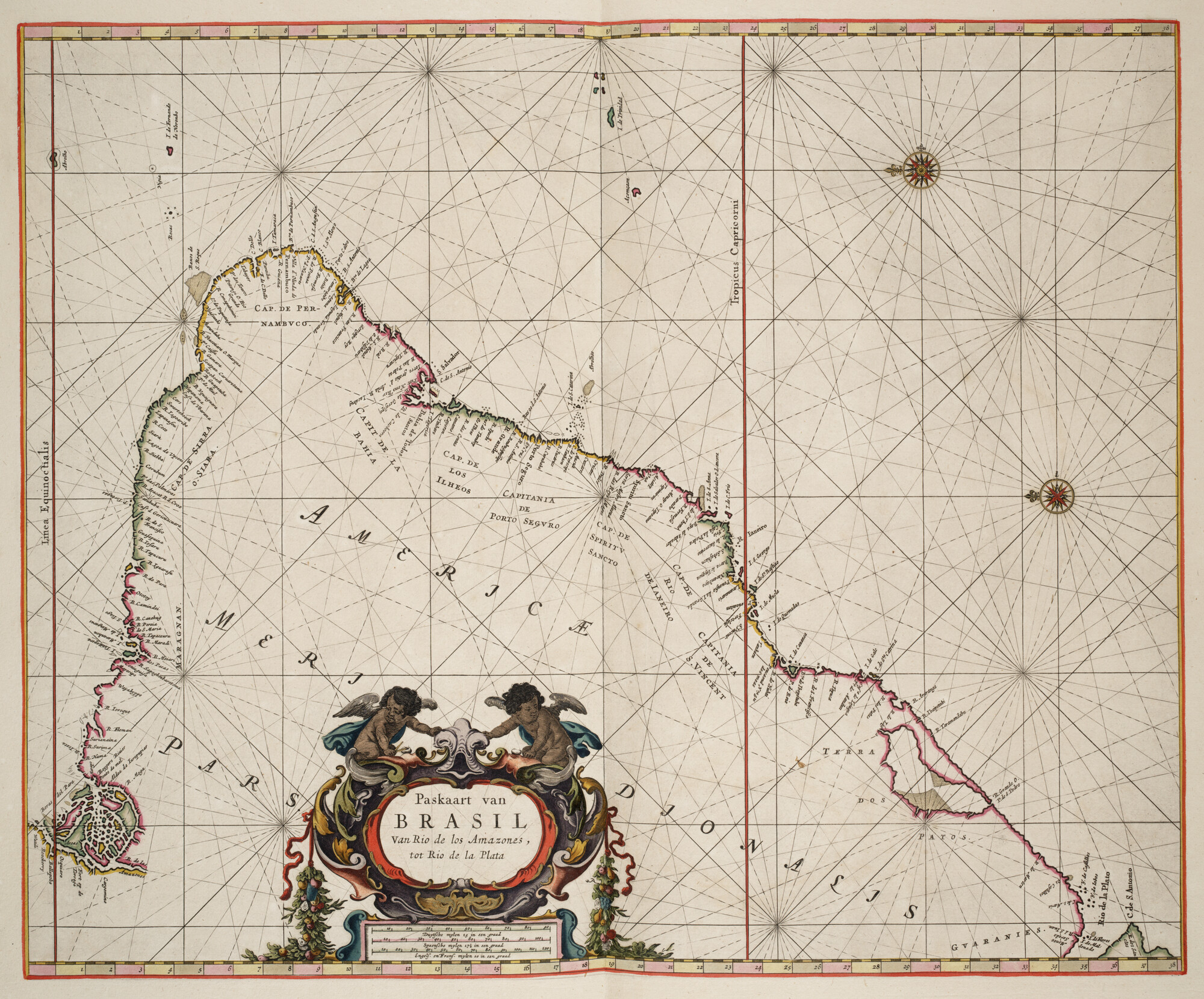 S.1034(17) [kaart 039]; Zeekaart van de kust van Brazilië en Uruguay van de monding van de Amazone; zeekaart