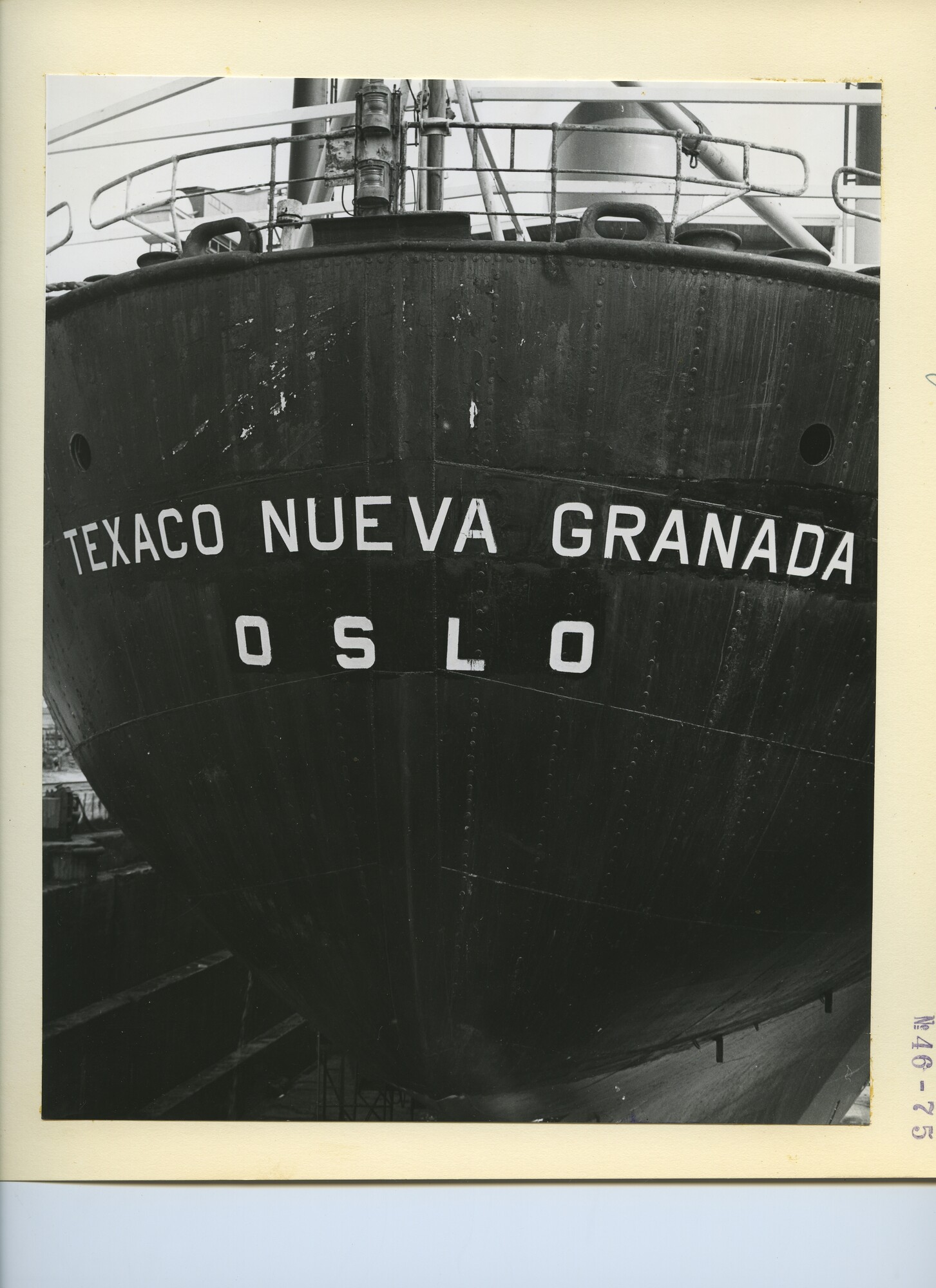 S.5444(3593)05; Foto van de dekuitrusting van de tanker ms. Texaco Nueva Granada; foto