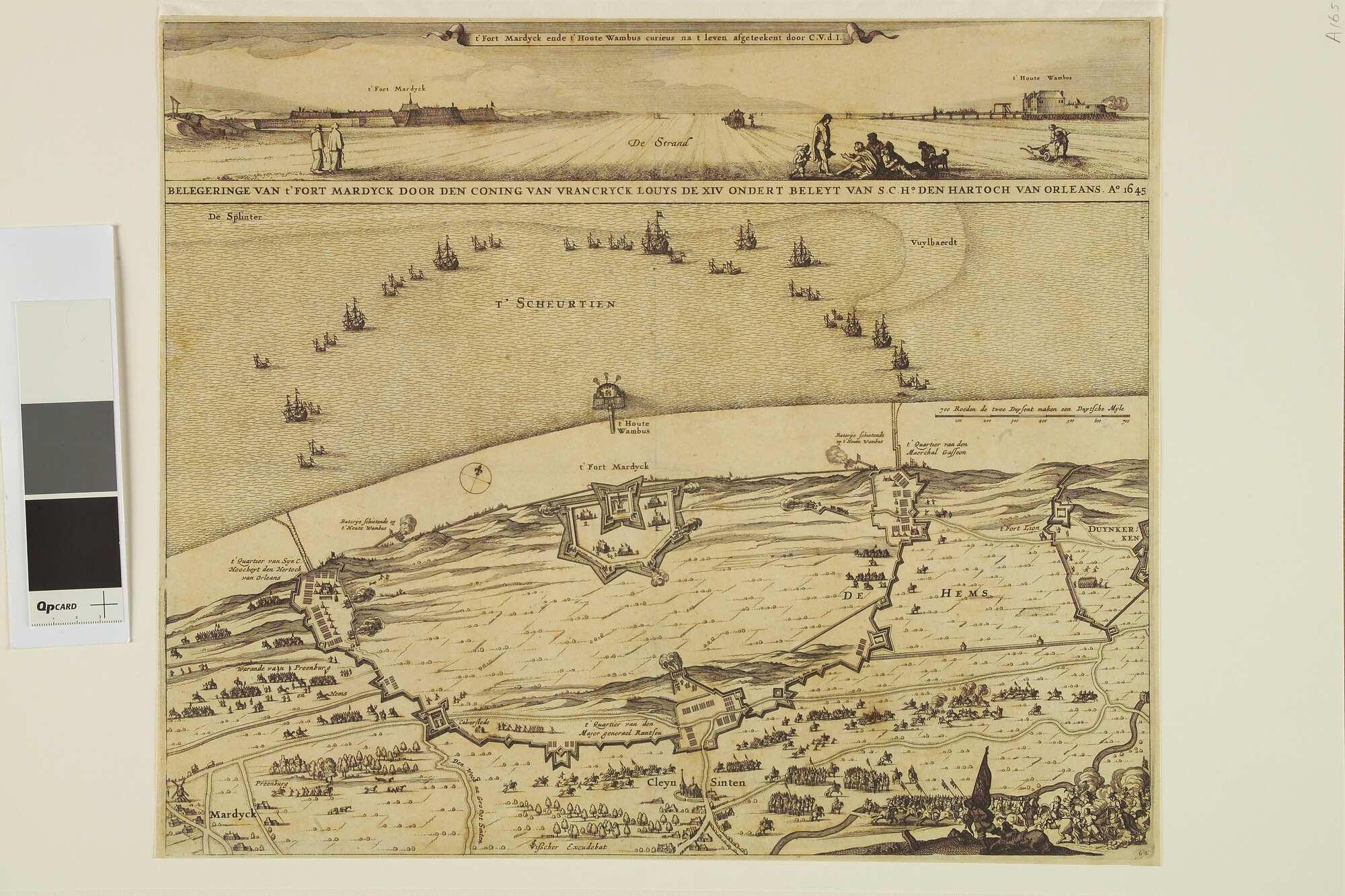 A.1656(06); Belegering van het Fort Mardijck door Louis XIV; prent