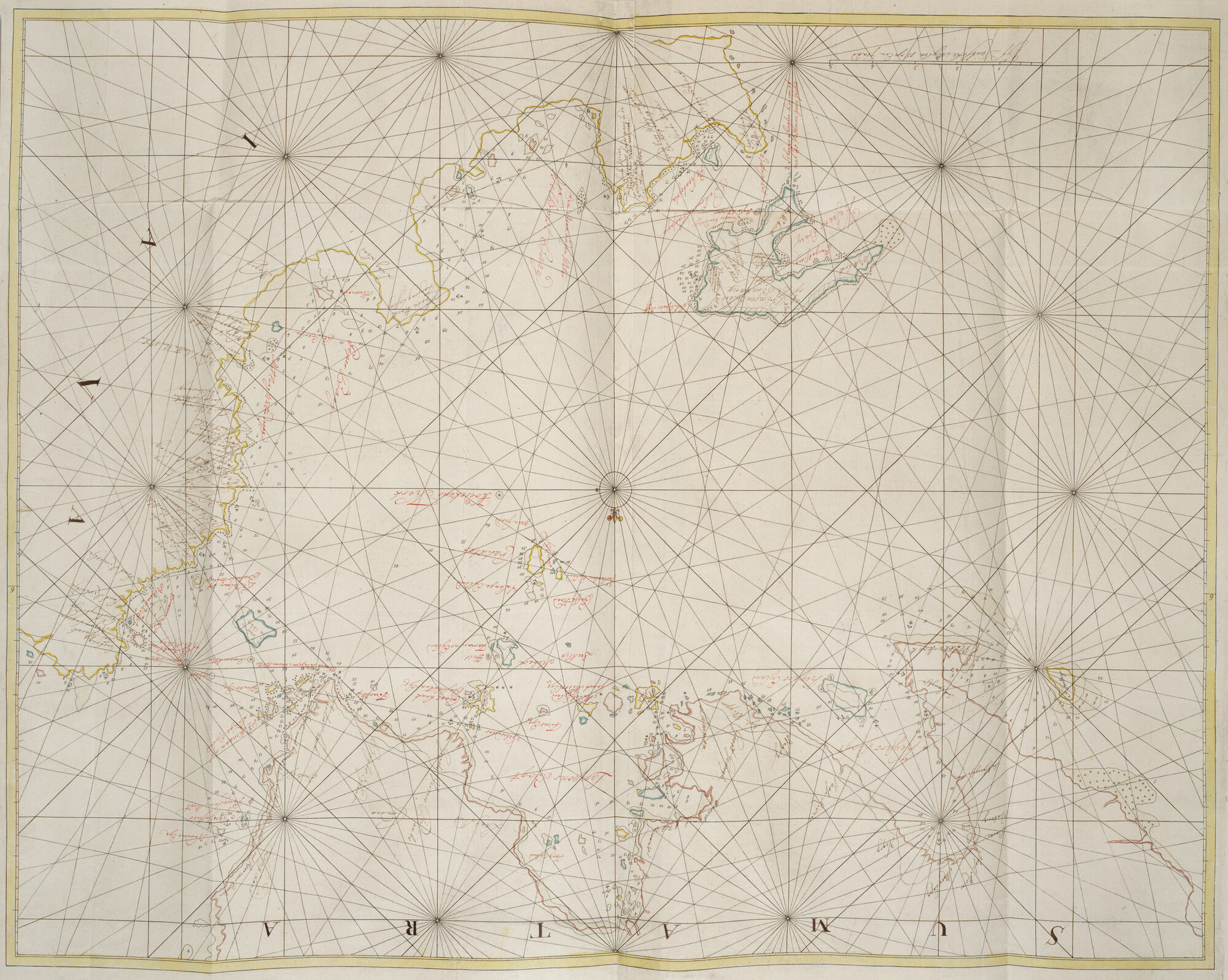 B.0032(109)6 [kaart 104]; Zeekaart van Straat Sunda, in manuscript; manuscriptkaart