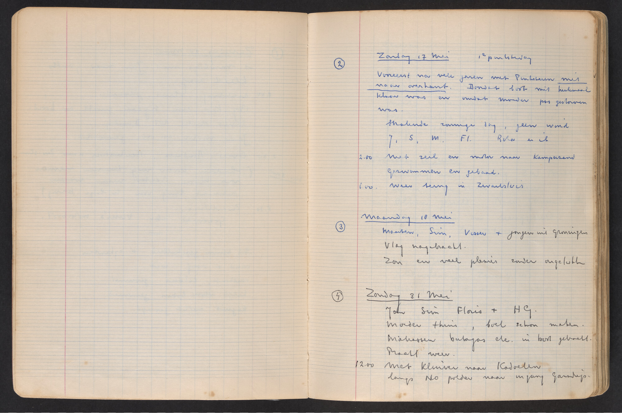 2017.0796; Logboek c.q. fotoalbum van o.a. reizen met zeeschouw Grutto in Nederland, 1963-1965; logboek