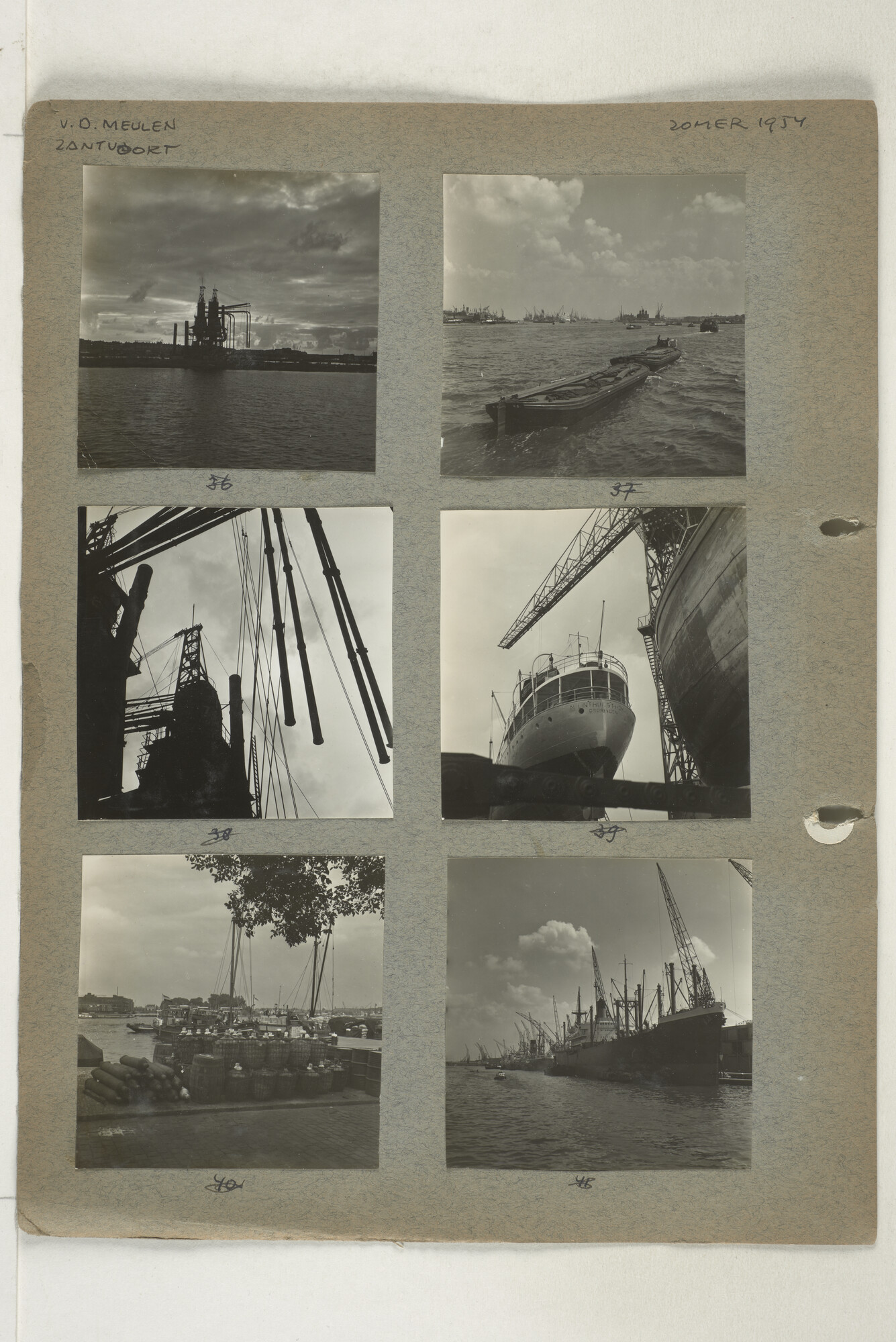 1998.2183; Omslag (voorheen ordner) met een grote hoeveelheid proef foto's van de haven en de stad van Amsterdam; omslag
