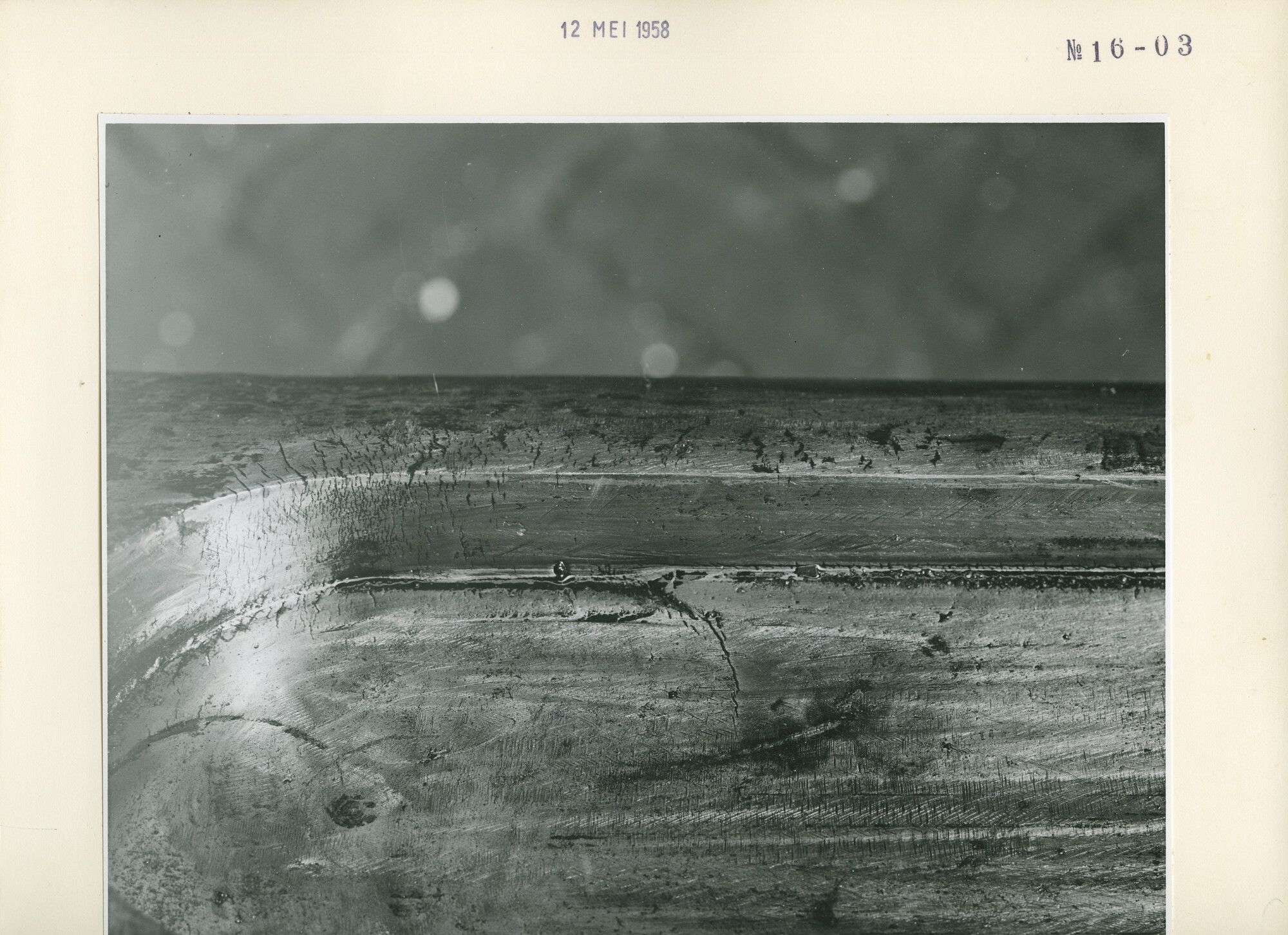 S.5444(3291)03; Foto van scheuren in de schroefas van de Baron Cawdor; foto
