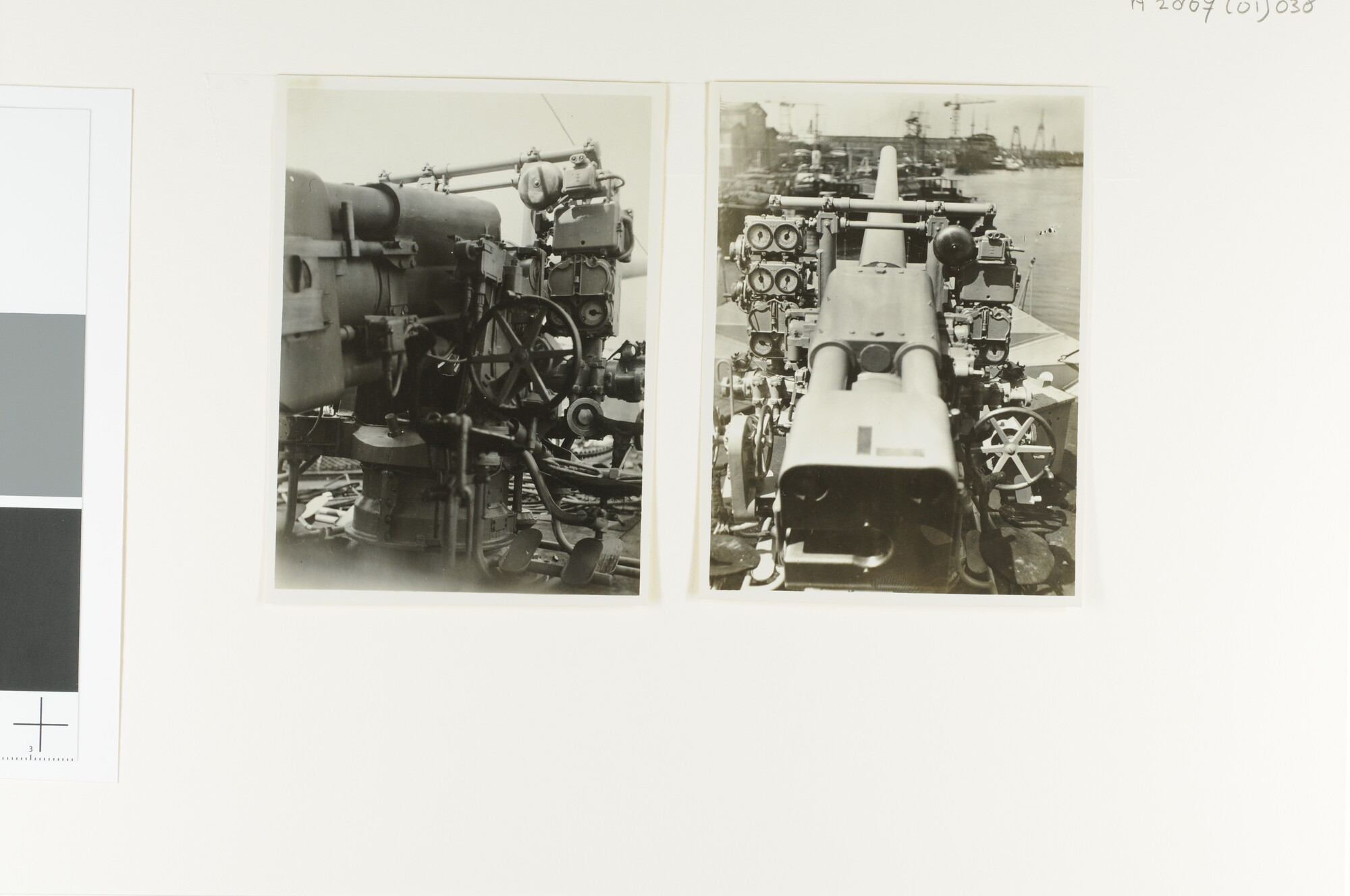 A.2867(01)038; Detailfoto's van de voorste 12 cm kanons van de torpedobootjager Hr.Ms. 'Banckert'; fotoreportage