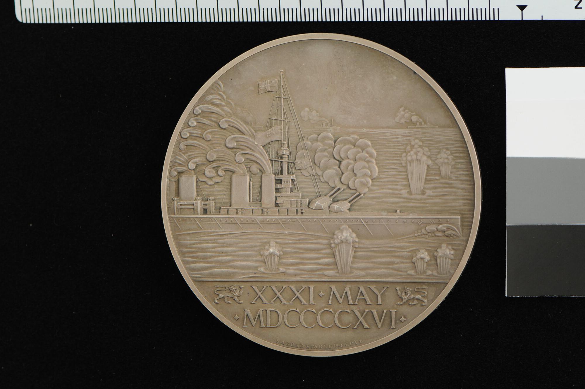 A.0041(27); Engelse penning op de Slag bij Jutland, 1916; penning