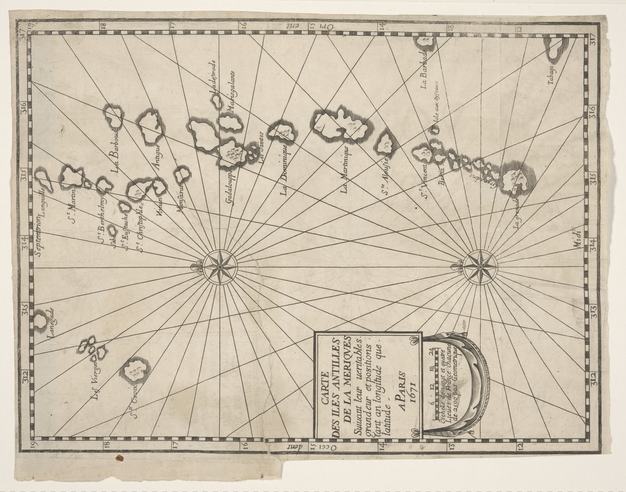 A.3119(02); Kaart van de Antillen; zeekaart