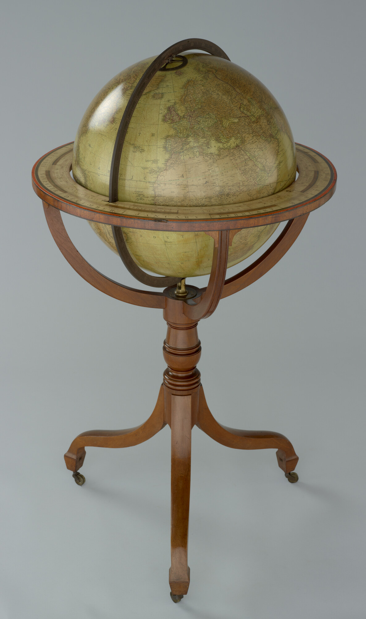 A.0145(025)21; Aardglobe van 45,5 cm doorsnede door Thomas Malby & Son te Londen uit 1860; globe