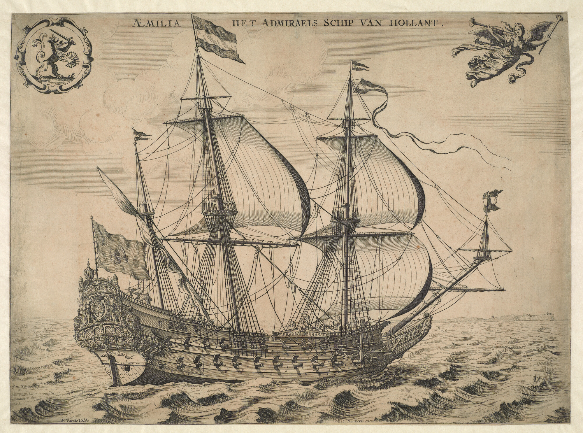 A.0149(0356); Aemilia, het admiraalsschip van Holland; prent
