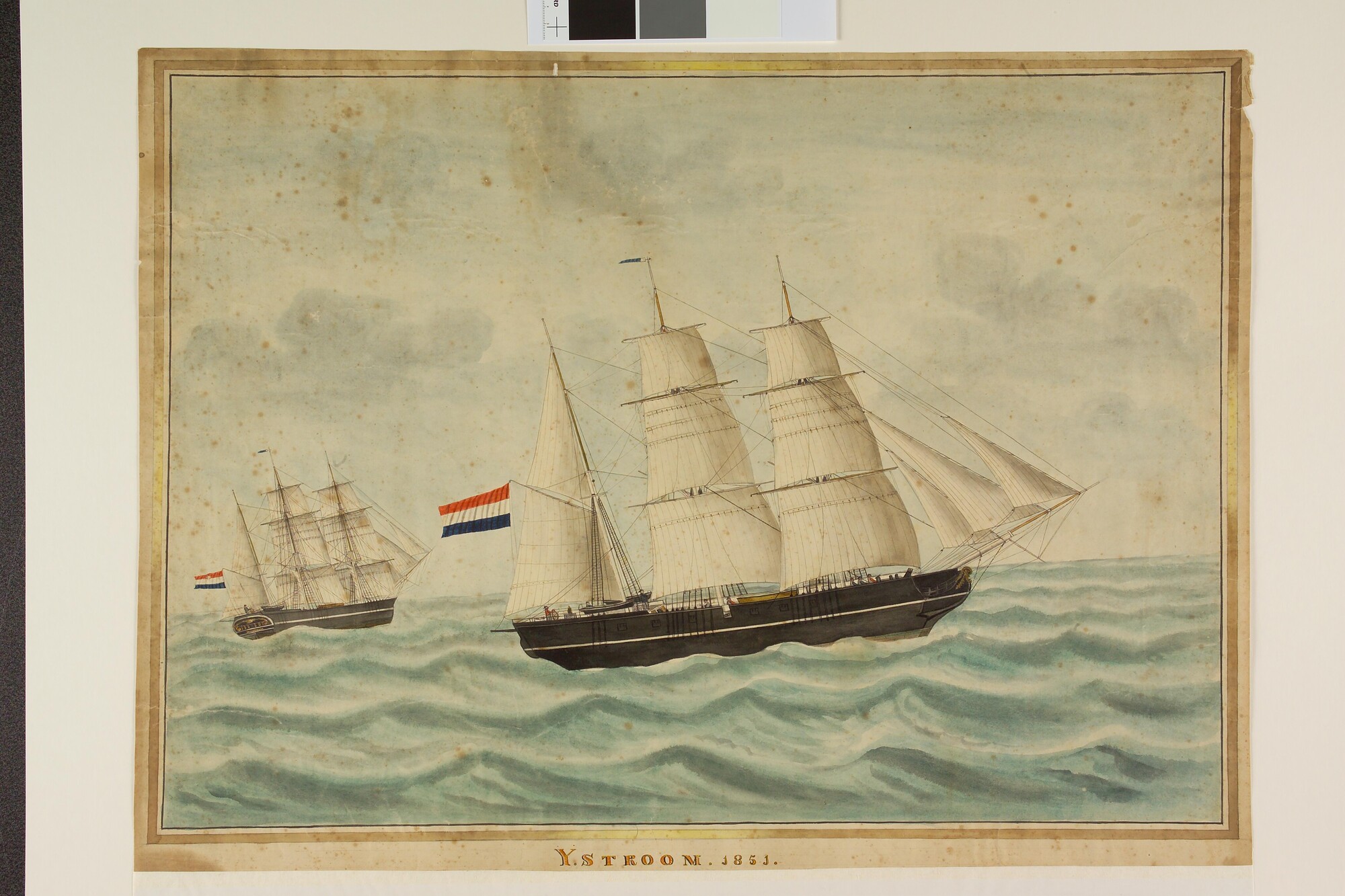 A.2897(05); Het barkschip 'Ystroom'; tekening