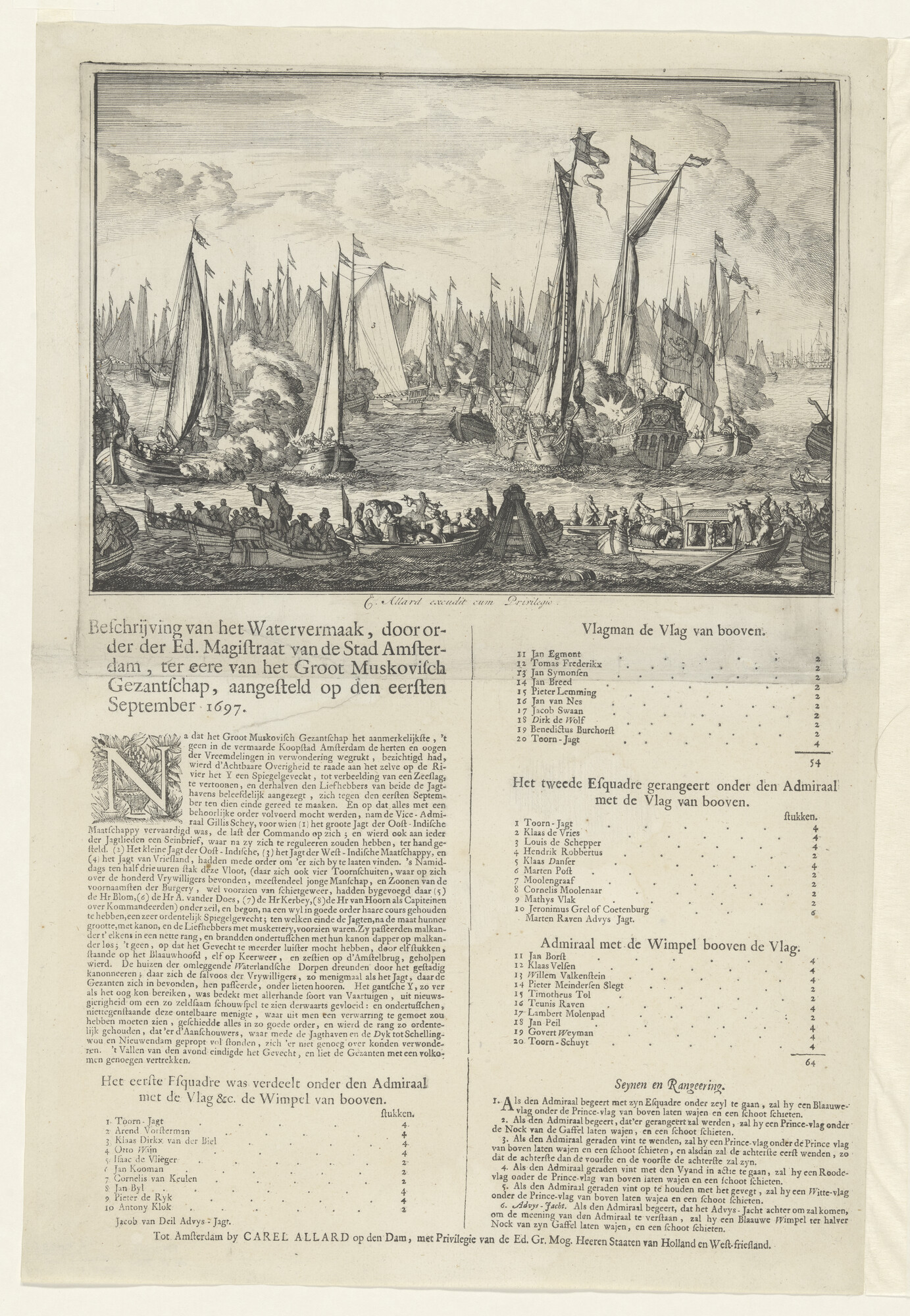 A.5022(01); Spiegelgevecht op het IJ ter ere van Peter de Grote van Rusland; prent