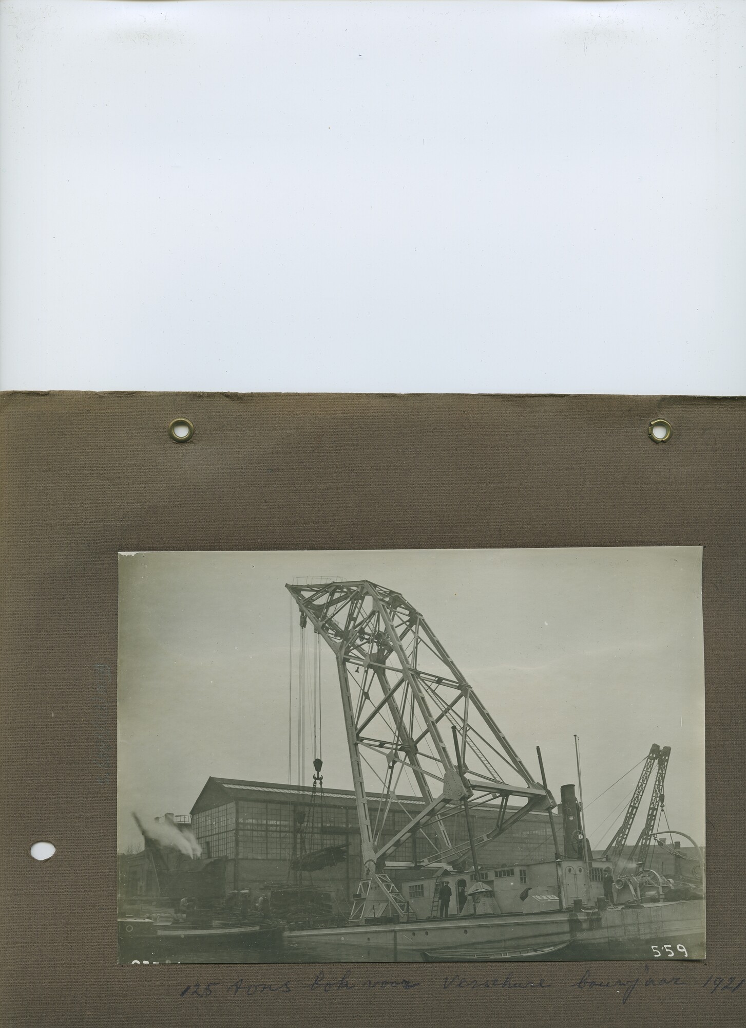 S.6386(113)0099; Foto van 125 tons bok voor Verschure, bouwjaar 1921; foto