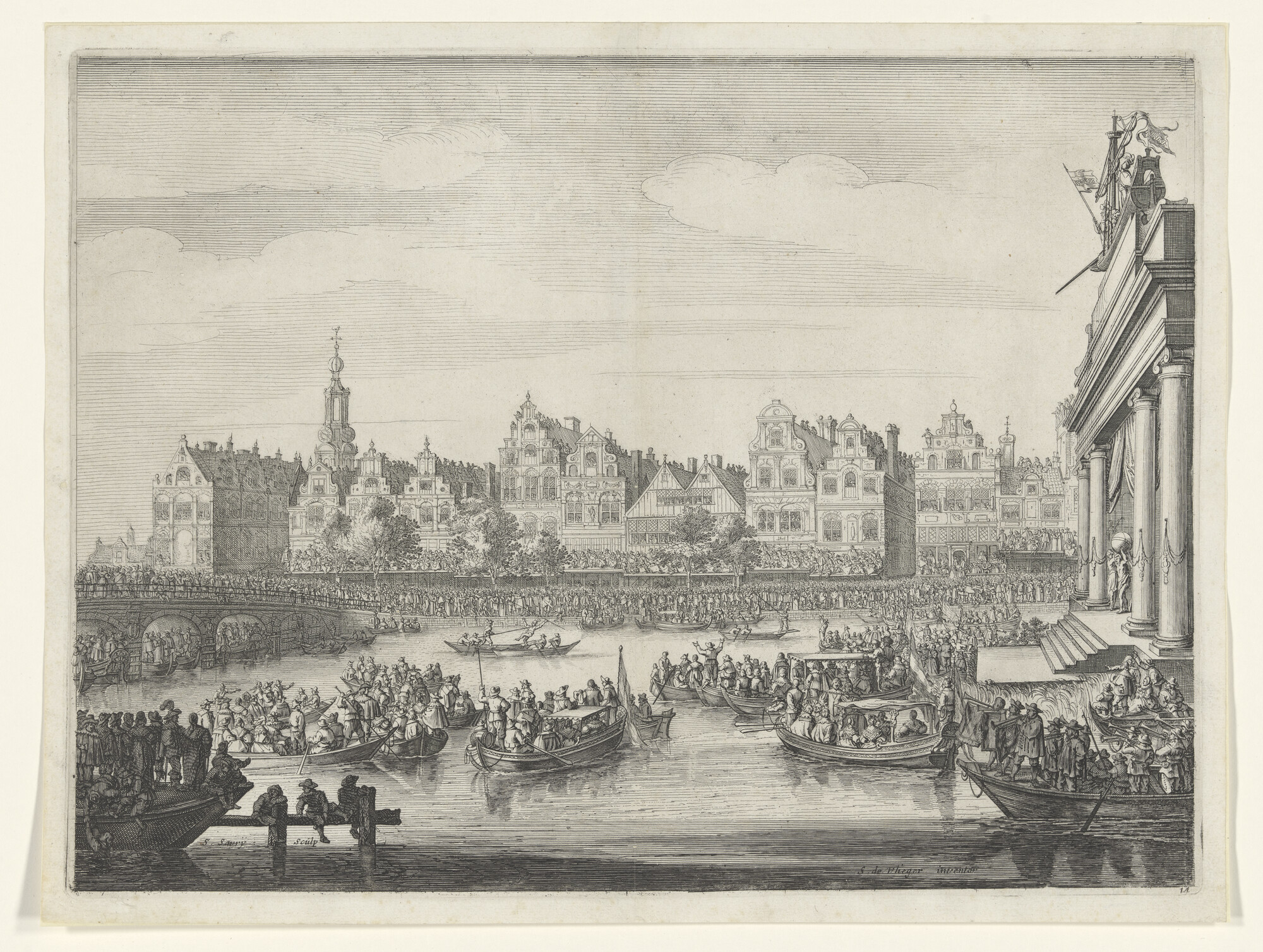 A.0149(0559); Volksvermaak op de Amstel ter gelegenheid van het bezoek van Maria de Medici aan Amsterdam in 1638; prent