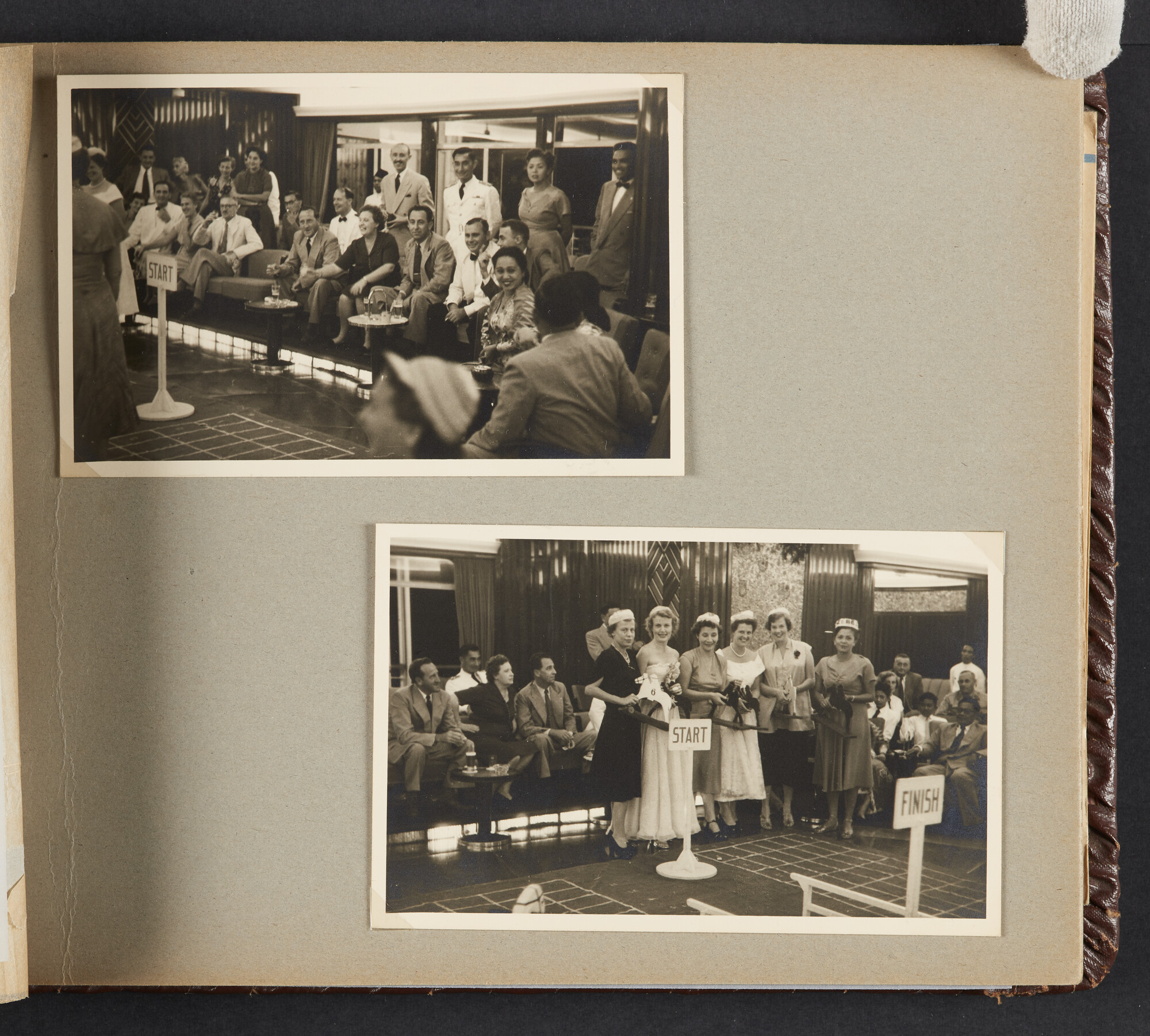 2019.0671; Fotoalbum van het echtpaar Jan van der Meer Mohr en Johanna van der Meer Mohr-van Ruler van hun reis op ms. Oranje van Tandjong Priok naar Amsterdam tussen 18 december 1953 en 7 januari 1954; fotoalbum