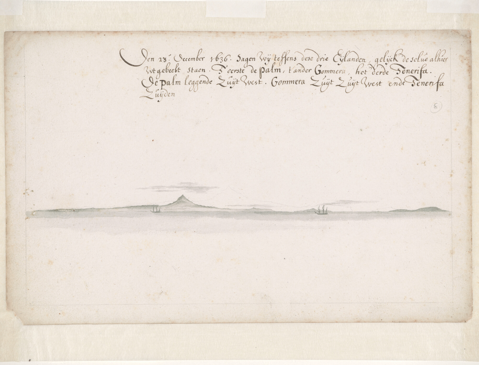 A.3457(08); Landverkenning van de Canarische Eilanden; tekening