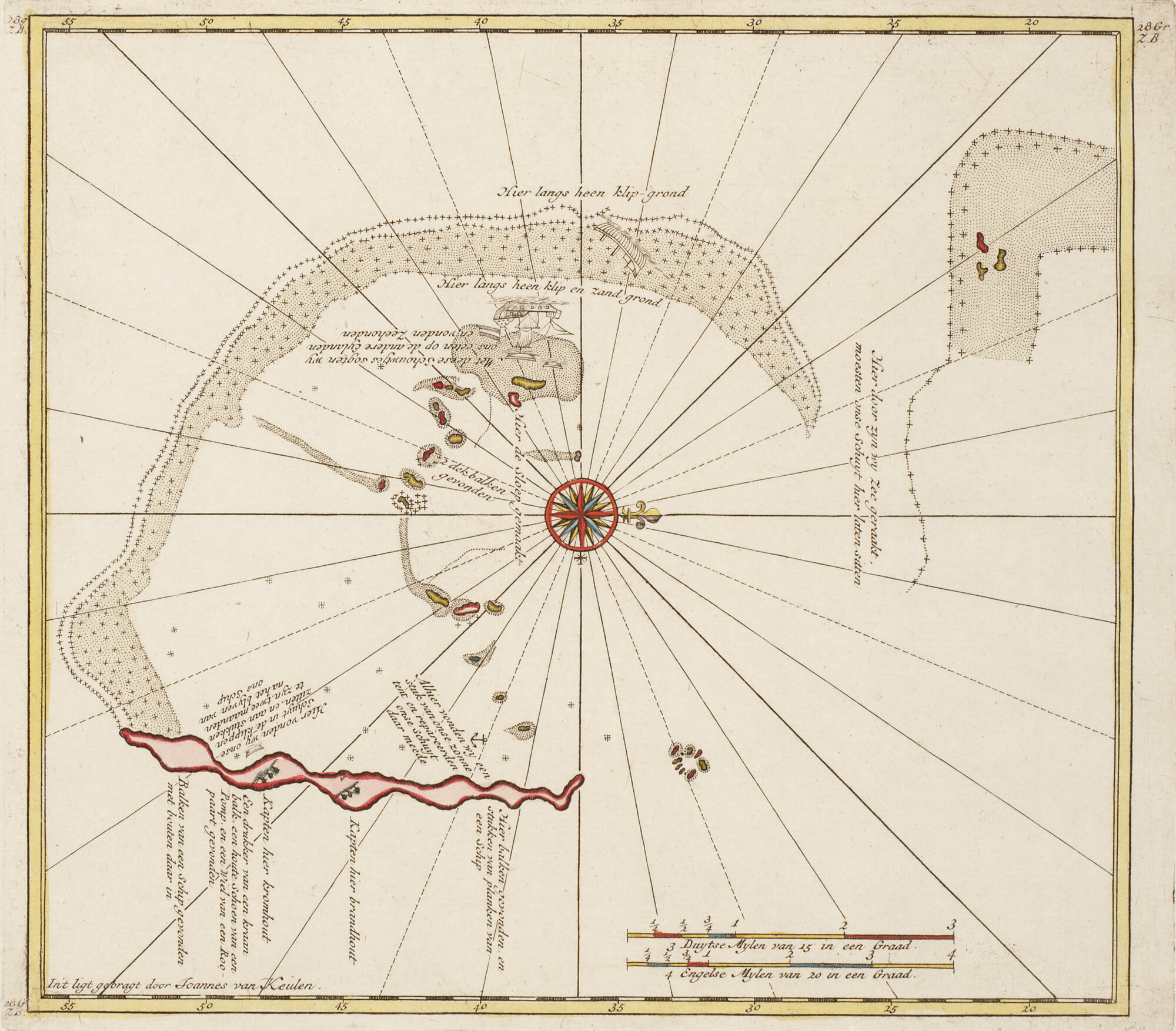 B.0032(109)6 [kaart 060]; Zeekaart van de Pelsaert Groep in de Houtman Abrolhos; zeekaart