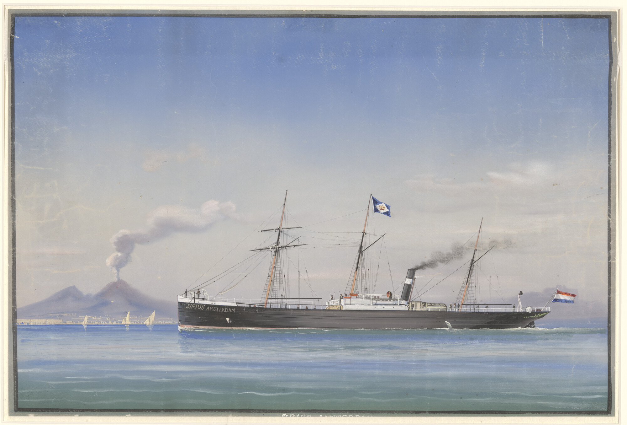 A.2029(02); Het schroefstoomschip 'Sirius'; gouache