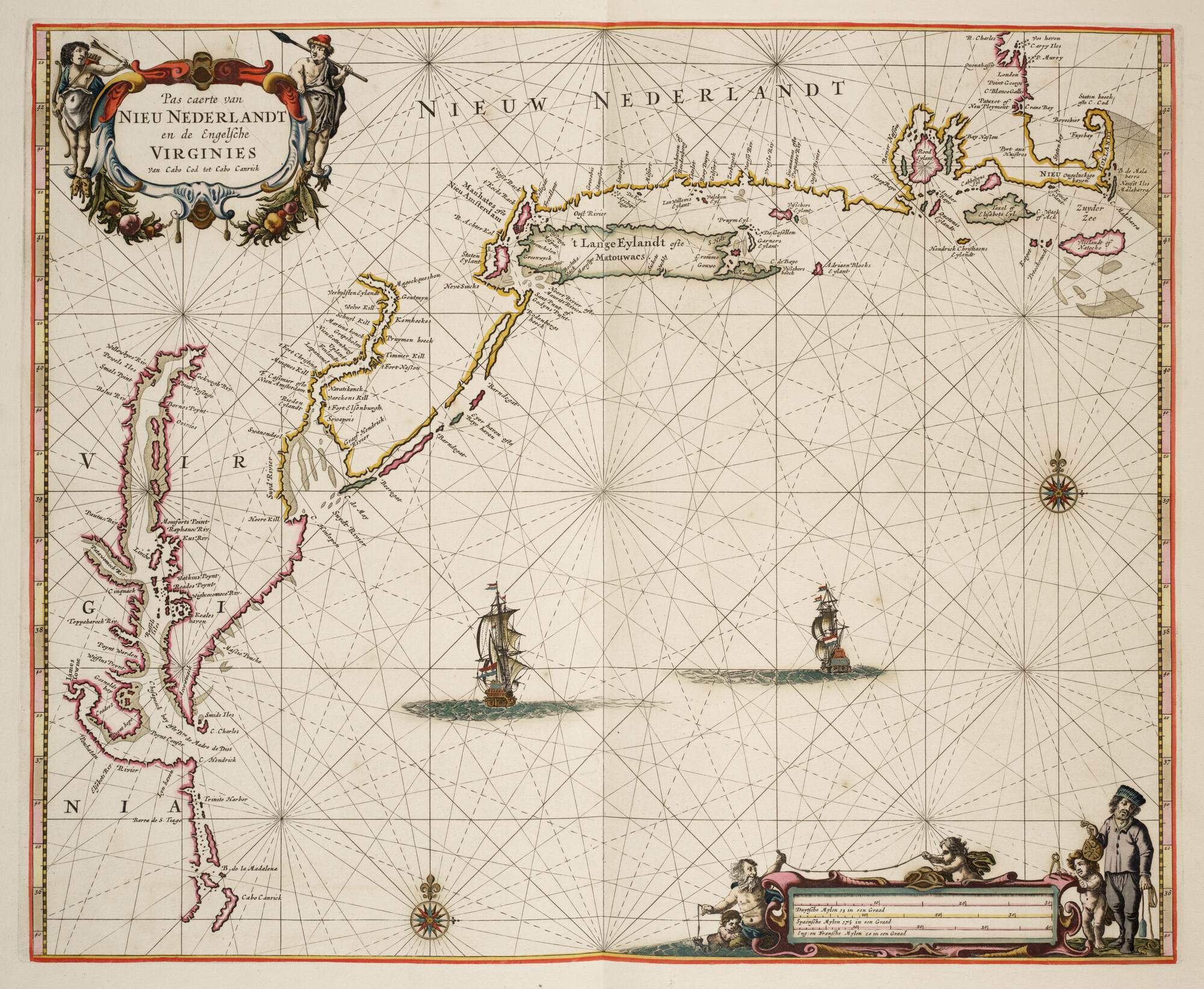 S.1034(17) [kaart 035]; Zeekaart van een gedeelte van de oostkust van de Verenigde Staten tussen Kaap; zeekaart