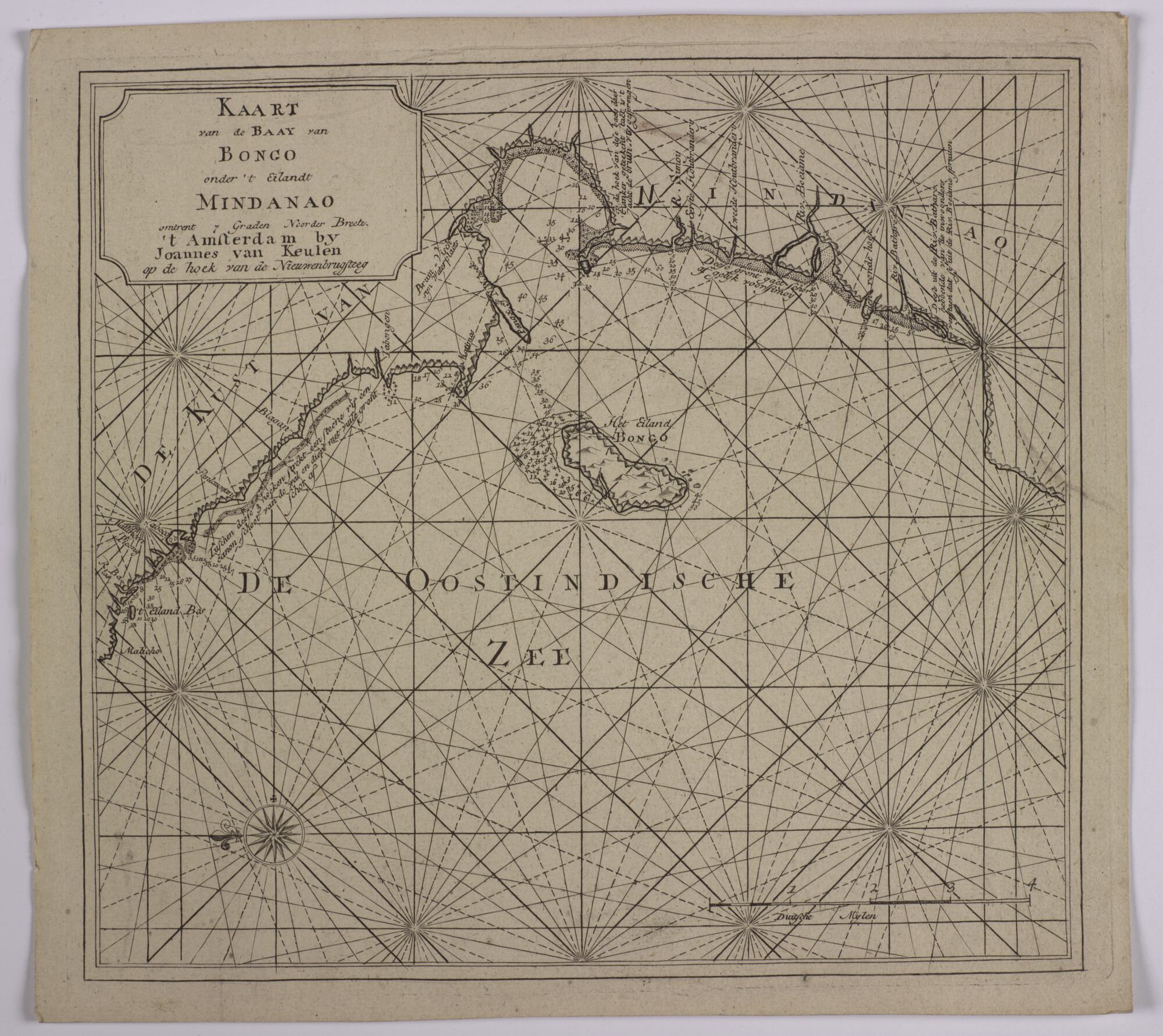 S.0966(14); Detailkaart van het eiland Bongo voor de kust van Mindanao in de Filippijnen; kaart